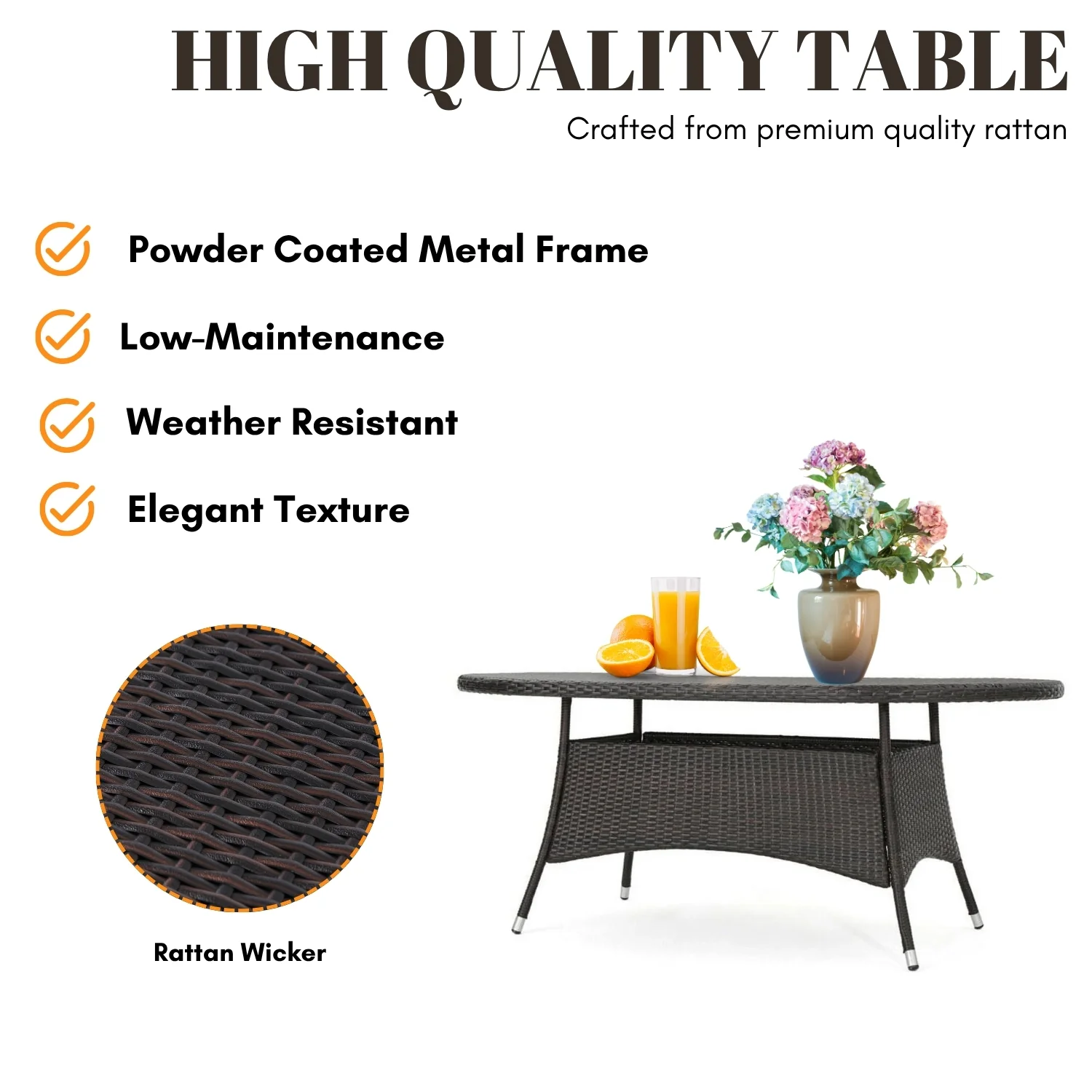 7-Piece Outdoor Rattan Wicker Dining Table Set - Image 8
