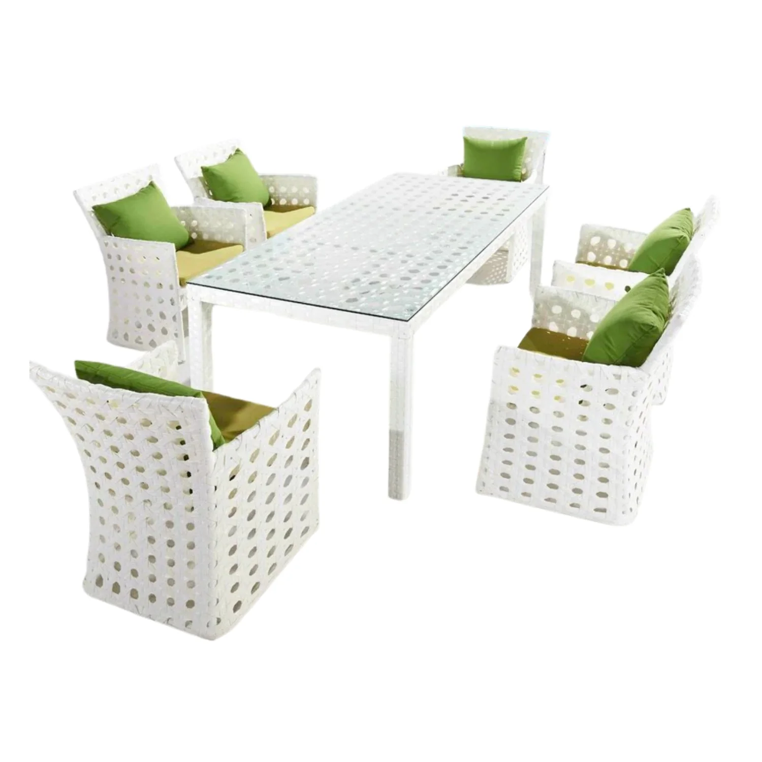7-Piece Outdoor Rattan Wicker Dinning Table Set - Image 4