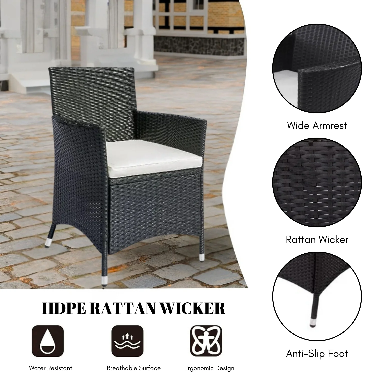 7-Piece Outdoor Rattan Wicker Dinning Table Set - Image 5