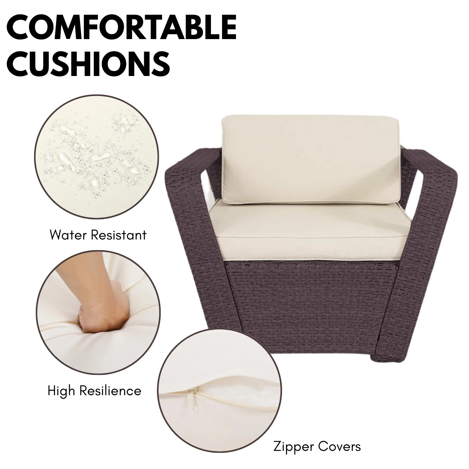 6 Piece Outdoor Wicker Conversation Furniture Set - Image 6