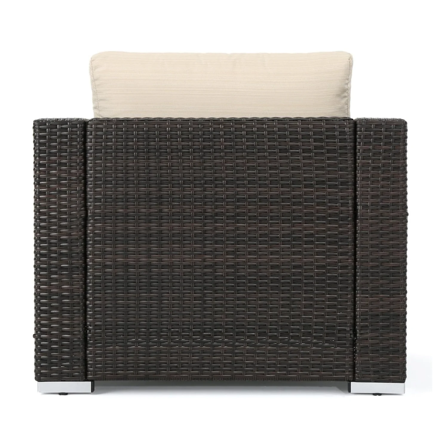7-Piece Rattan Sectional Sofa Set (Dark Brown/Cream) - Image 11