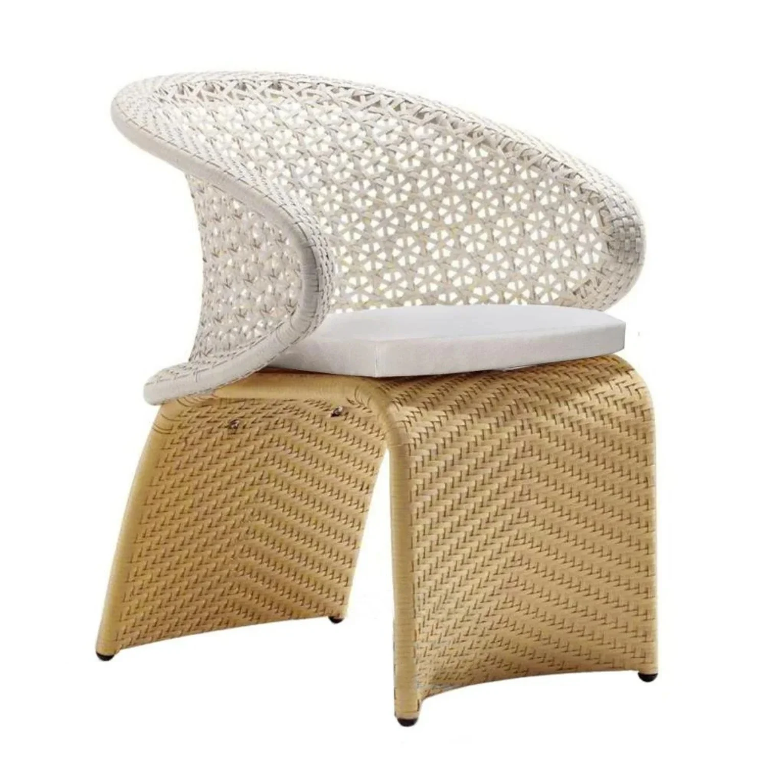 7 Pieces Outdoor Wicker Dining Set with Double Tone Armchairs - Image 3