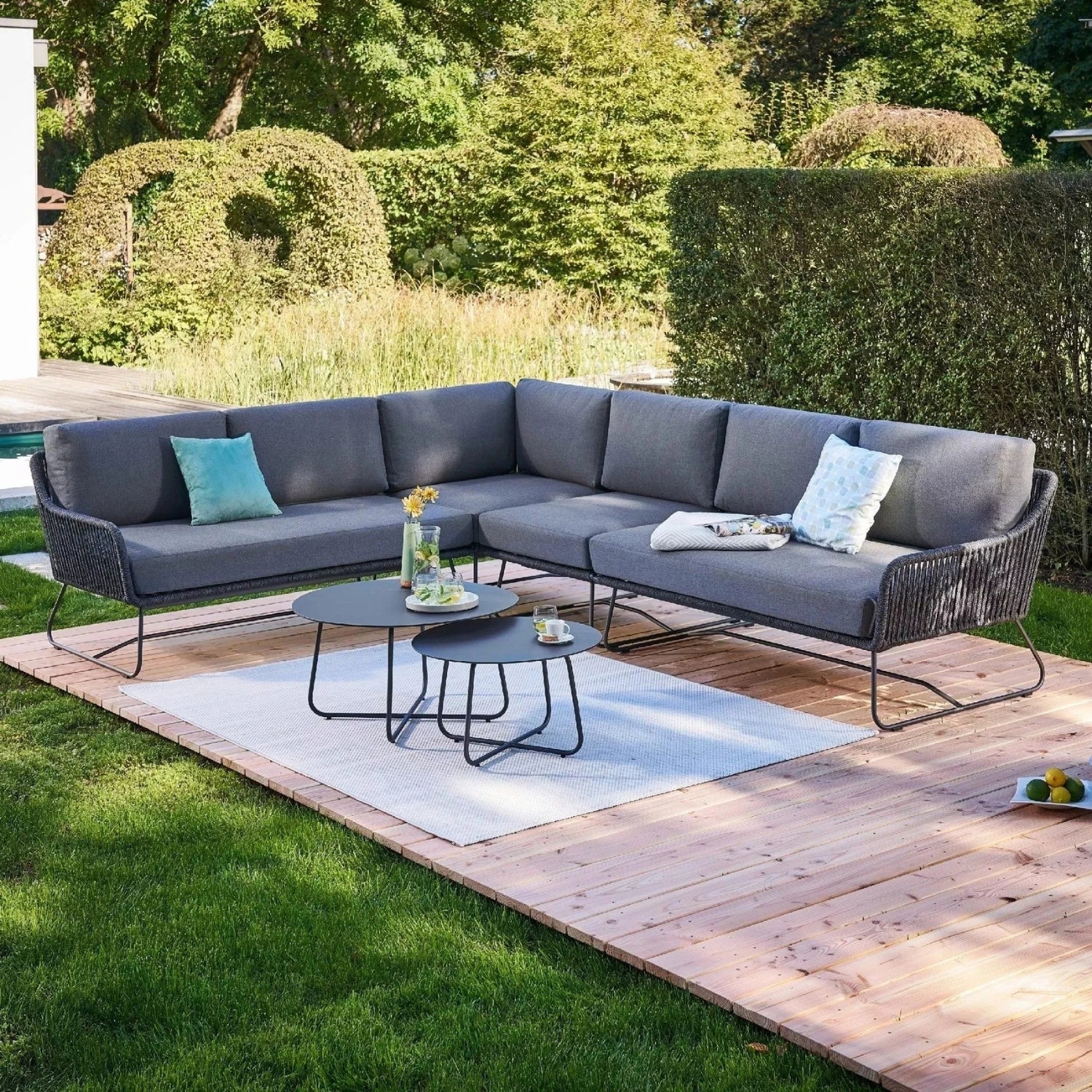 6-Seater L-Shape Outdoor Rope Sofa Set - Image 12