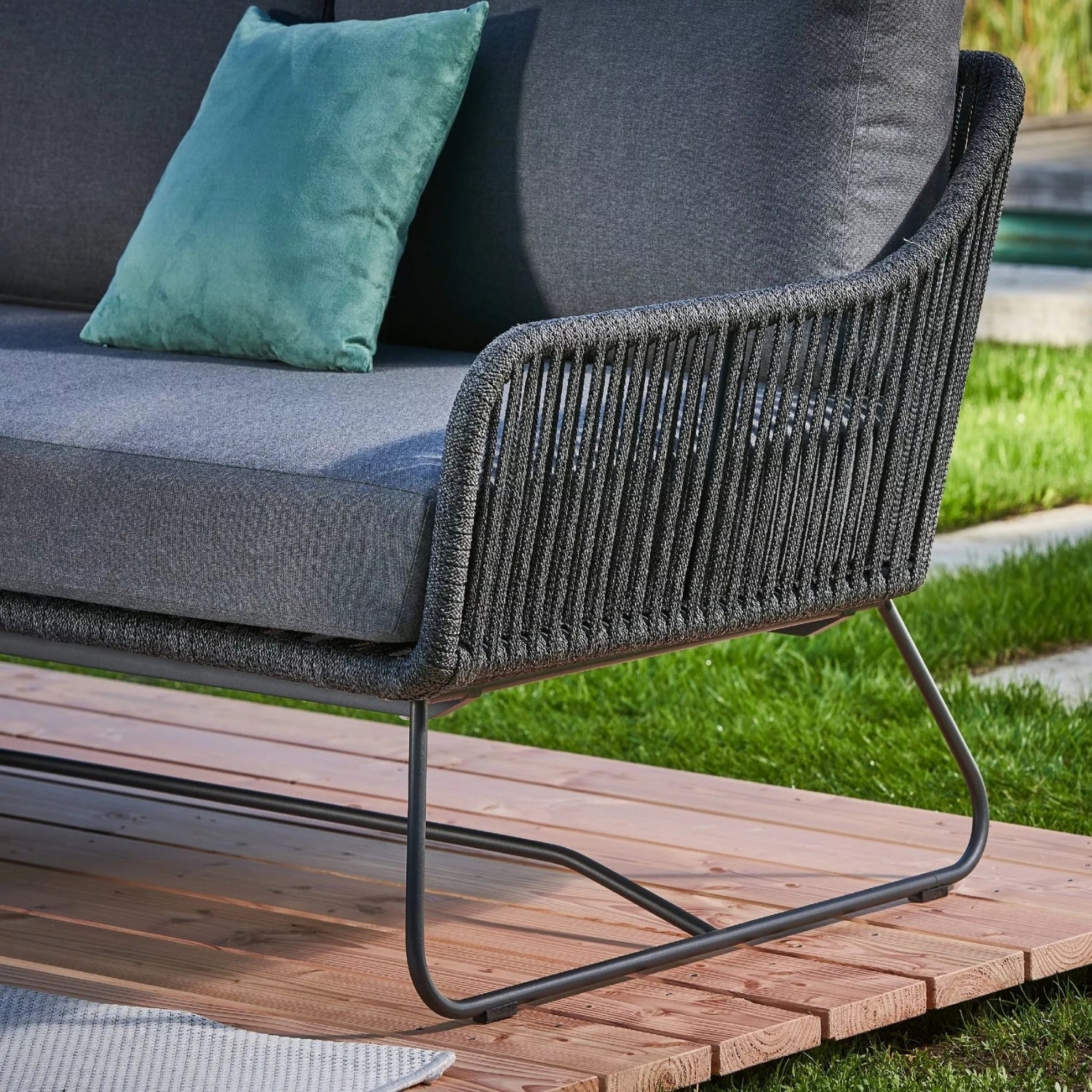 6-Seater L-Shape Outdoor Rope Sofa Set - Image 3