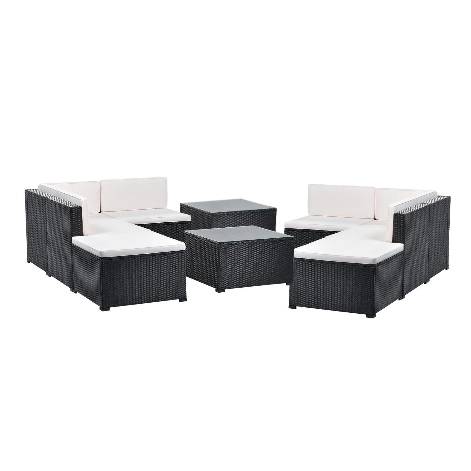 8 Pieces Sectional Wicker Furniture Set - Image 4