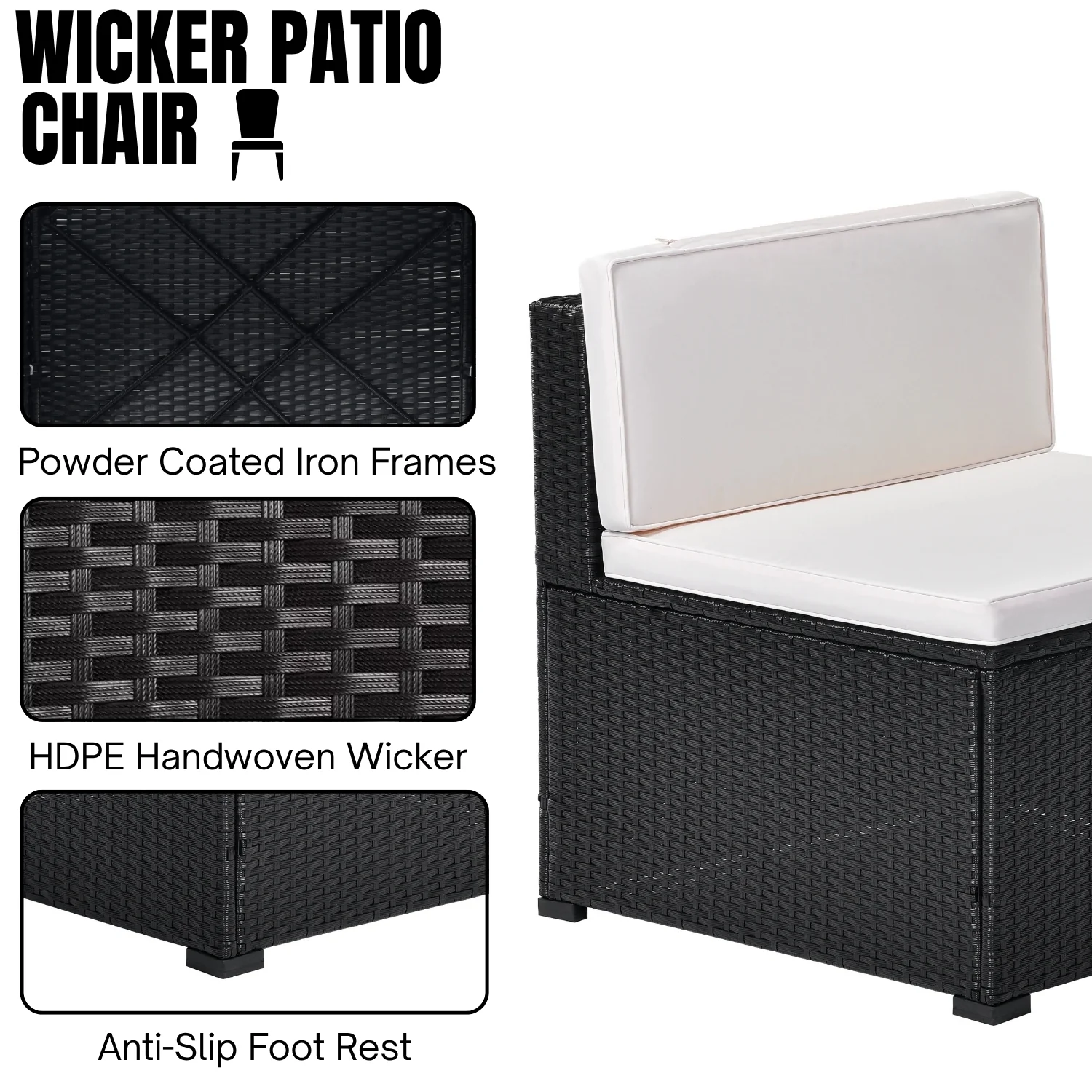 8 Pieces Sectional Wicker Furniture Set - Image 5