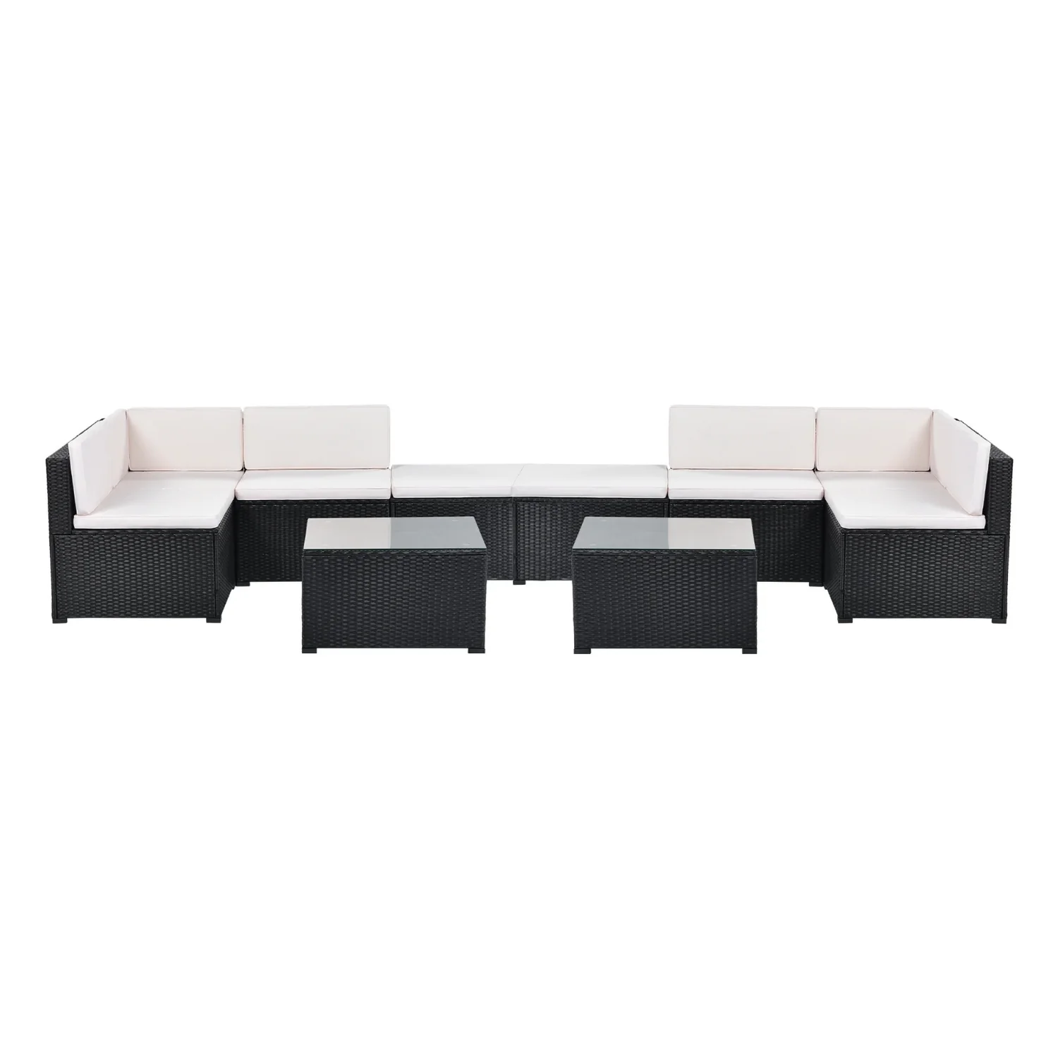 8 Pieces Sectional Wicker Furniture Set - Image 9