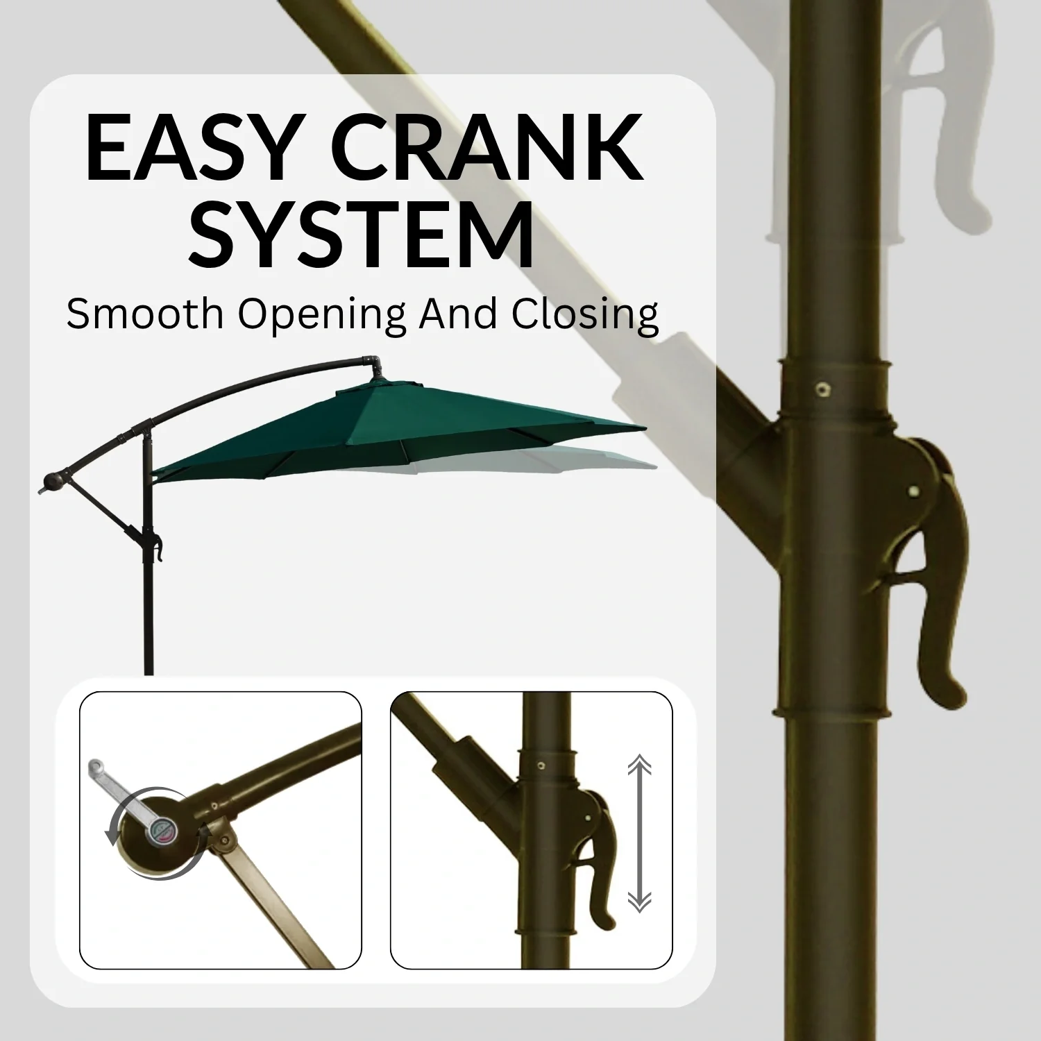 9 Ft Outdoor Offset Cantilever Patio Umbrella with Granite Base - Image 5