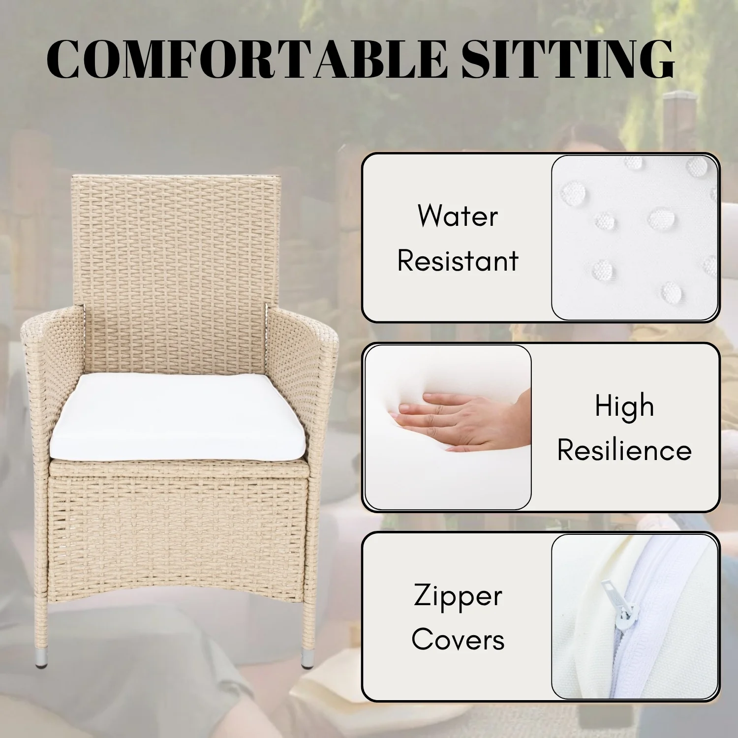 9-Piece Outdoor Rattan Wicker Dinning Table Set - Image 6