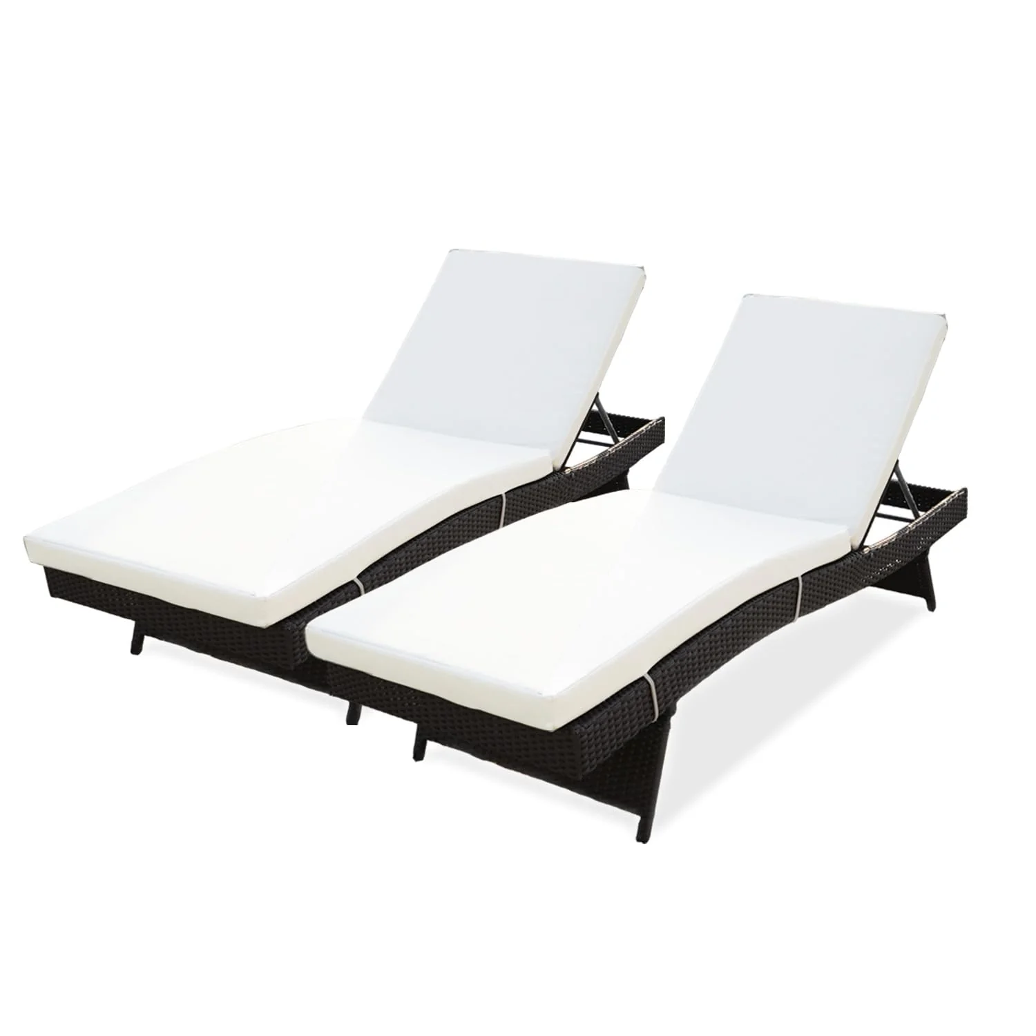 All-Weather HDPE Wicker Outdoor Chaise Lounge Chair Set of 2 - Image 8