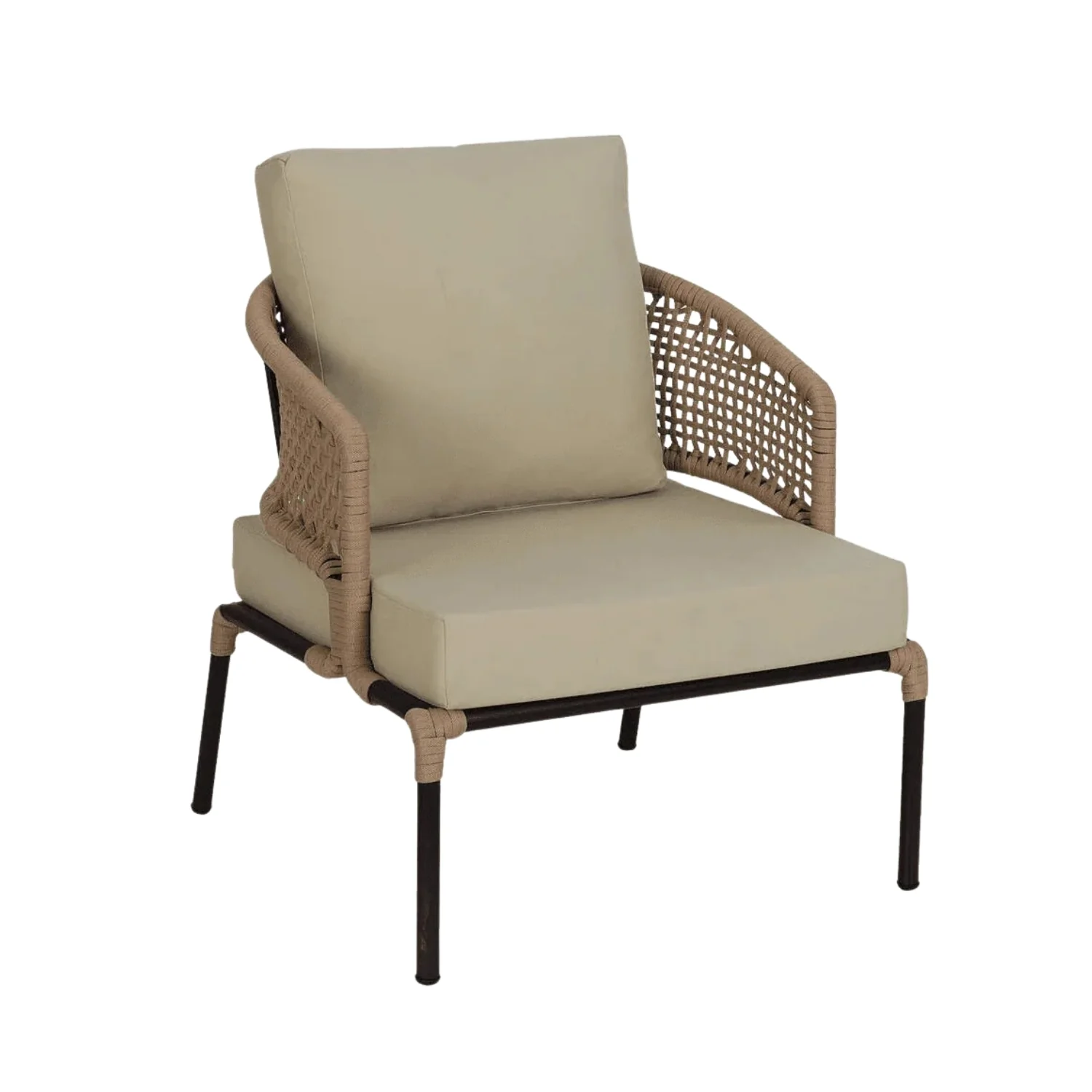 All-Weather Patio Rope Sofa Set with Glass Top Coffee Table - Image 10