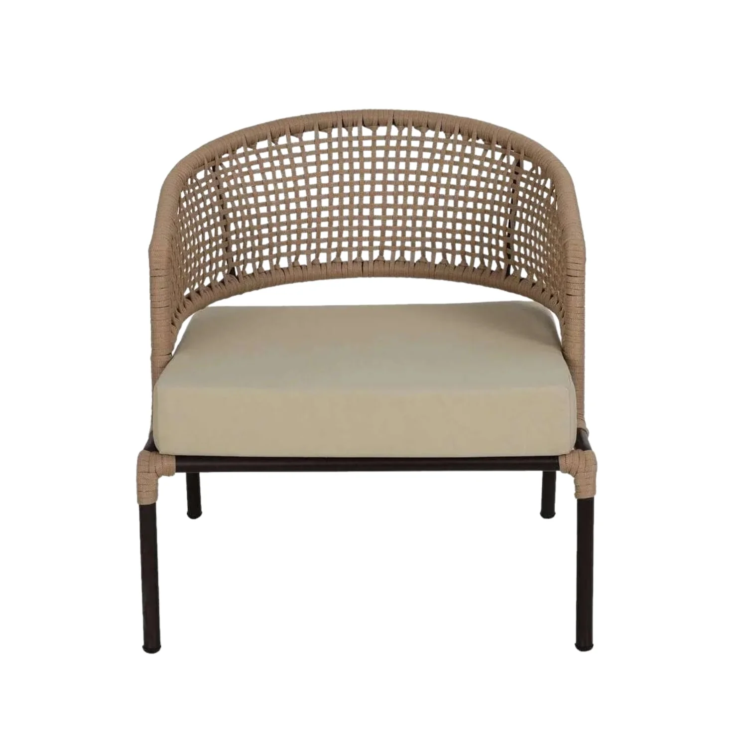 All-Weather Patio Rope Sofa Set with Glass Top Coffee Table - Image 12