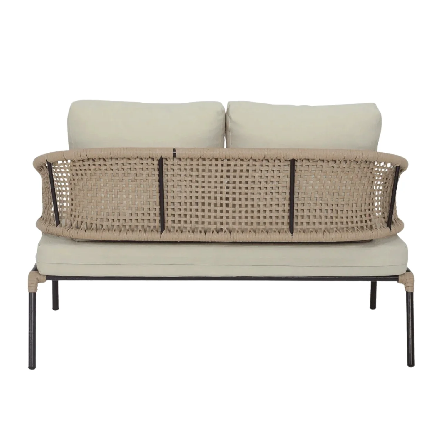 All-Weather Patio Rope Sofa Set with Glass Top Coffee Table - Image 13
