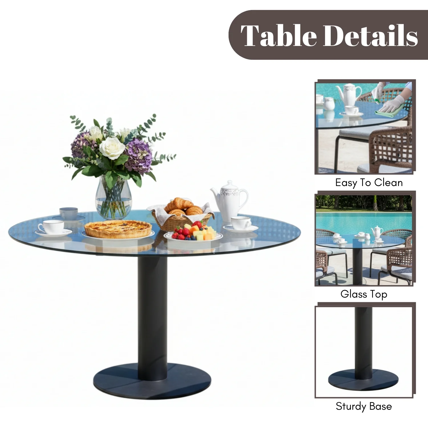 All Weather Resistant 5-Piece Outdoor Dining Set - Image 8