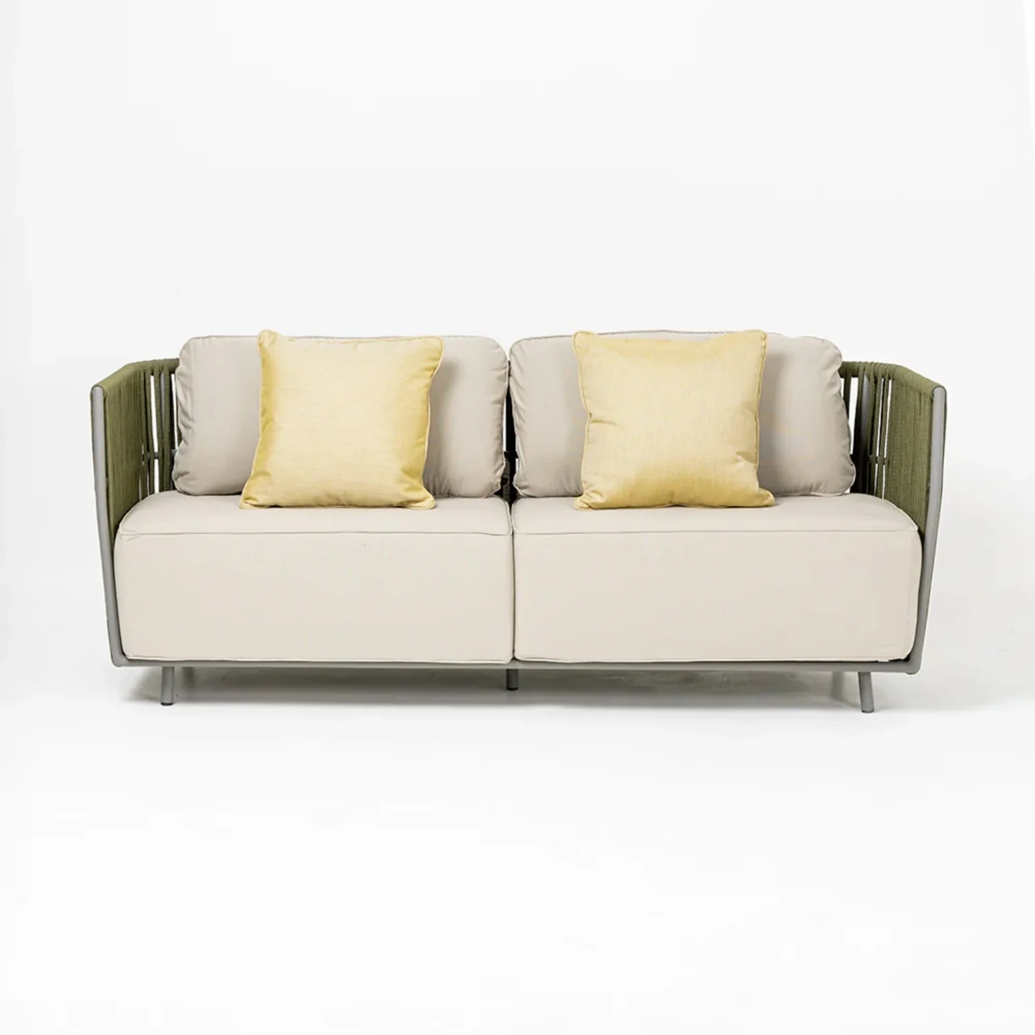 All-Weather Rope 5 Seater Sofa Set With Glass Top Table - Image 10
