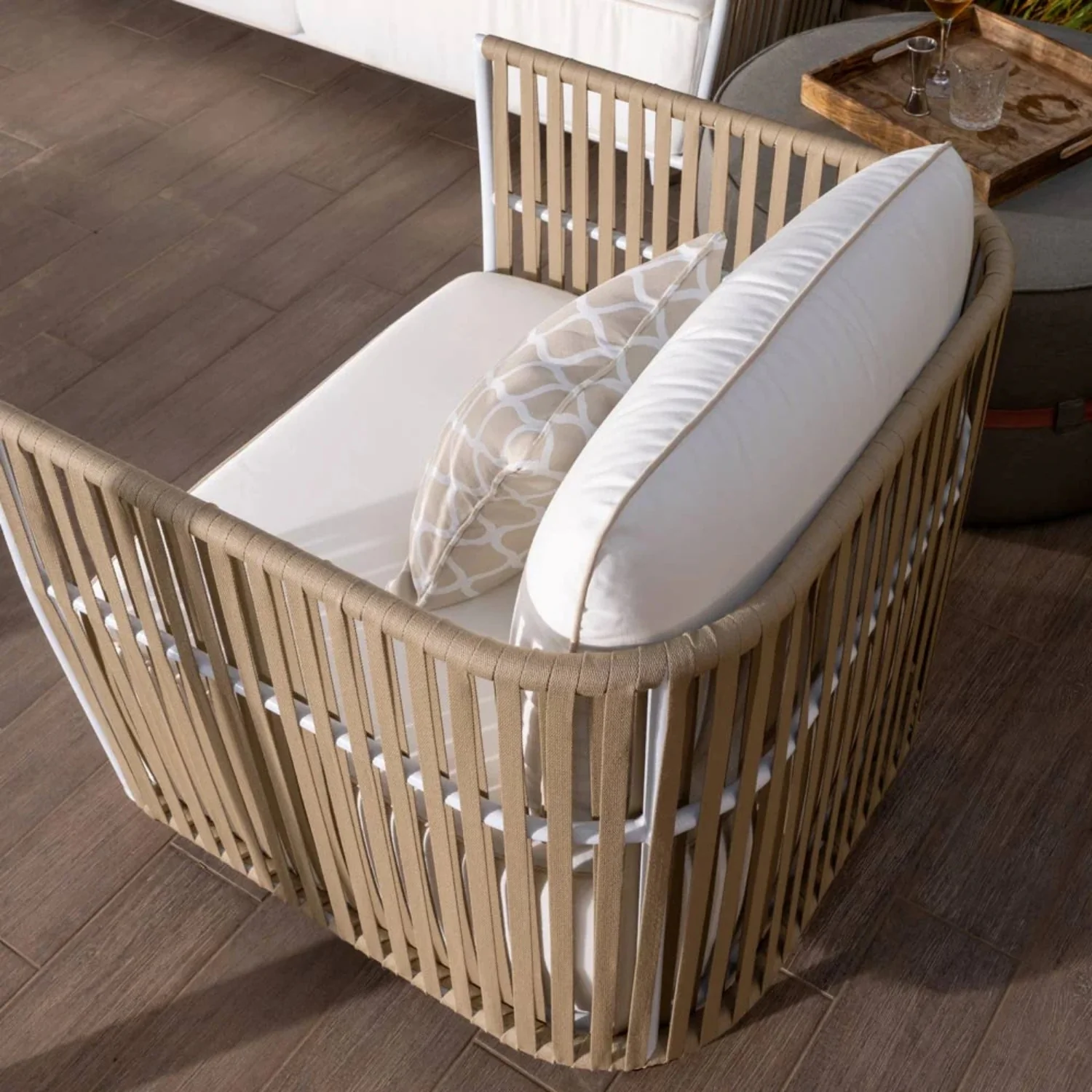 All-Weather Rope 4- Seater Sofa Set With Glass Top Table - Image 10