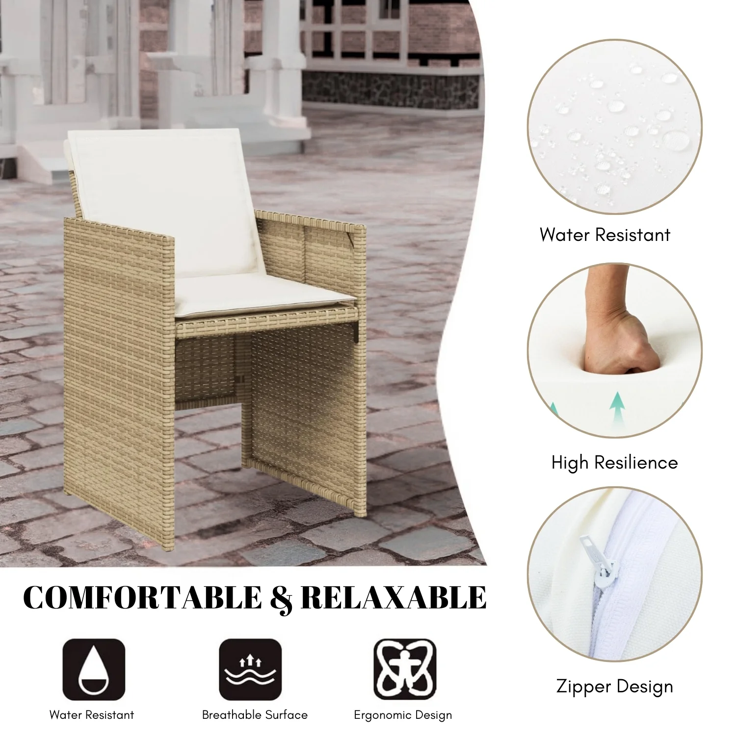 All Weather Wicker Patio Dinning Table Set - Image 6
