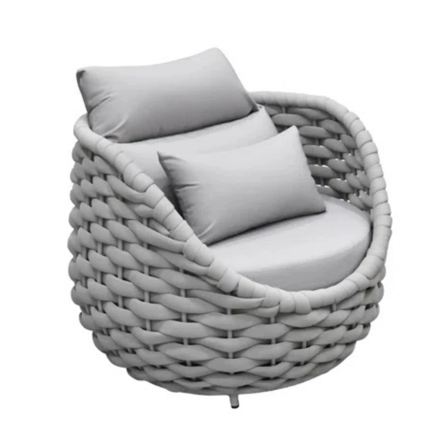 Bird’s Nest Shape 3-Piece Hand-Woven Rope Patio Set - Image 8