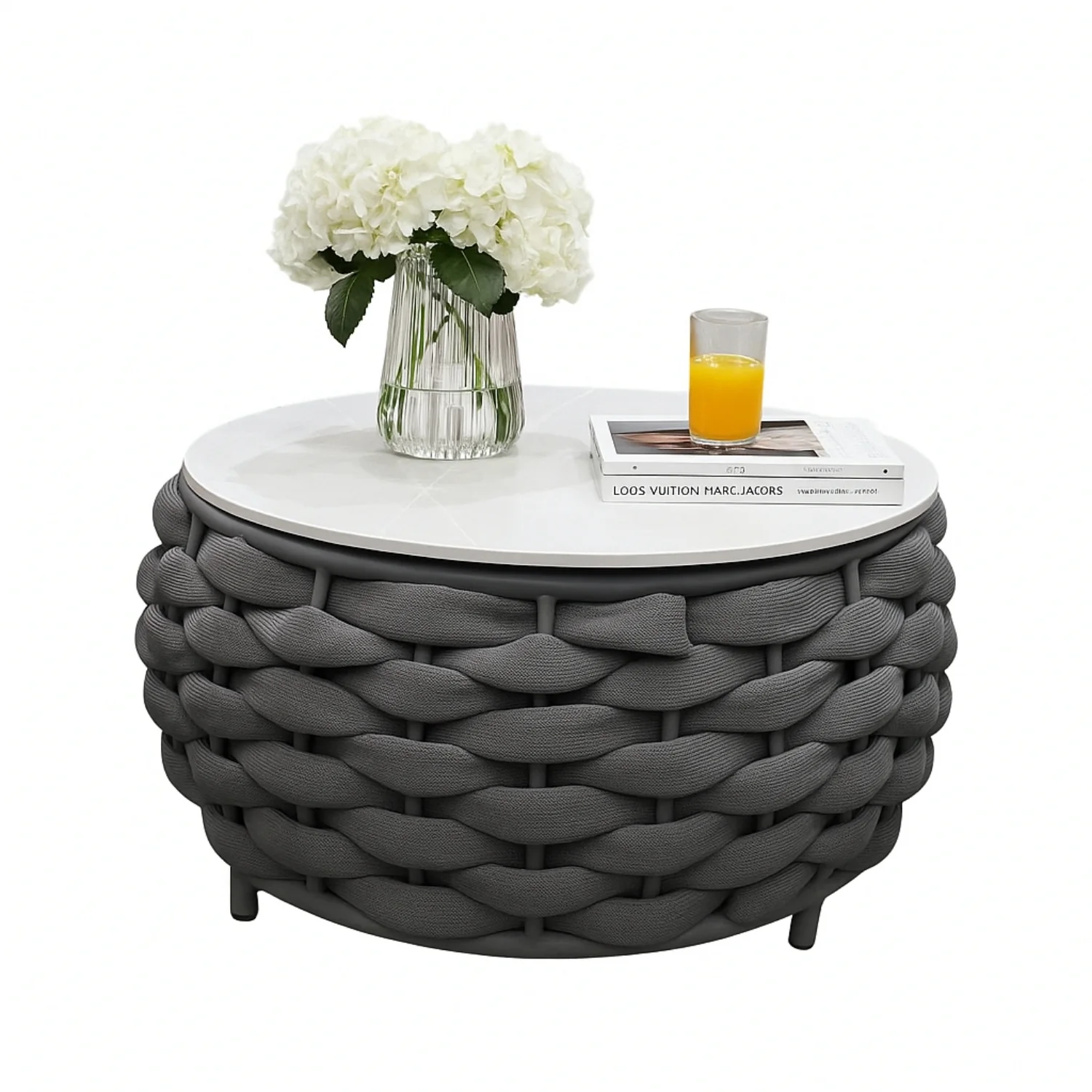 Bird’s Nest Shape 3-Piece Hand-Woven Rope Patio Set - Image 11