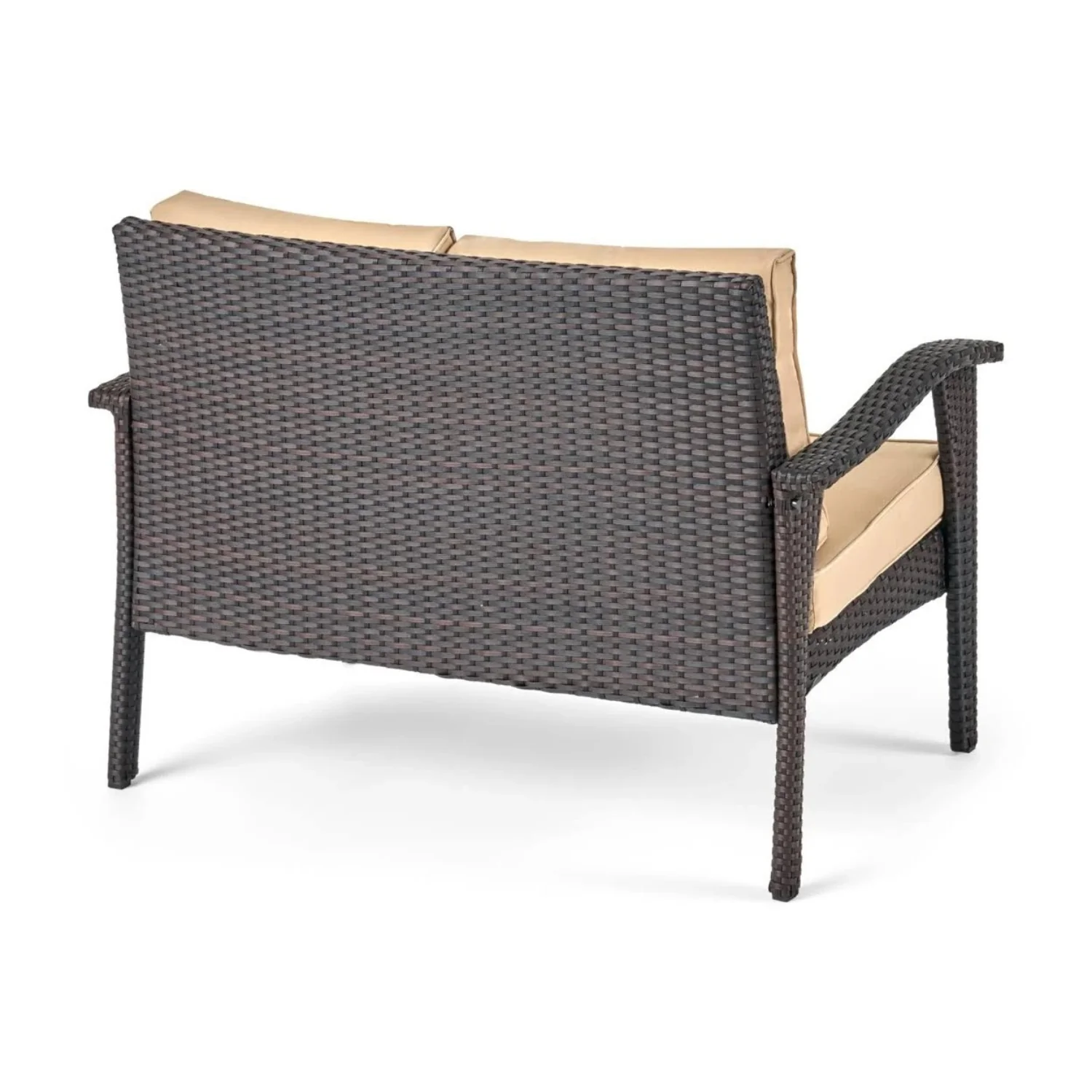 Dark Brown 8 Seater Outdoor Wicker Conversation Set - Image 8