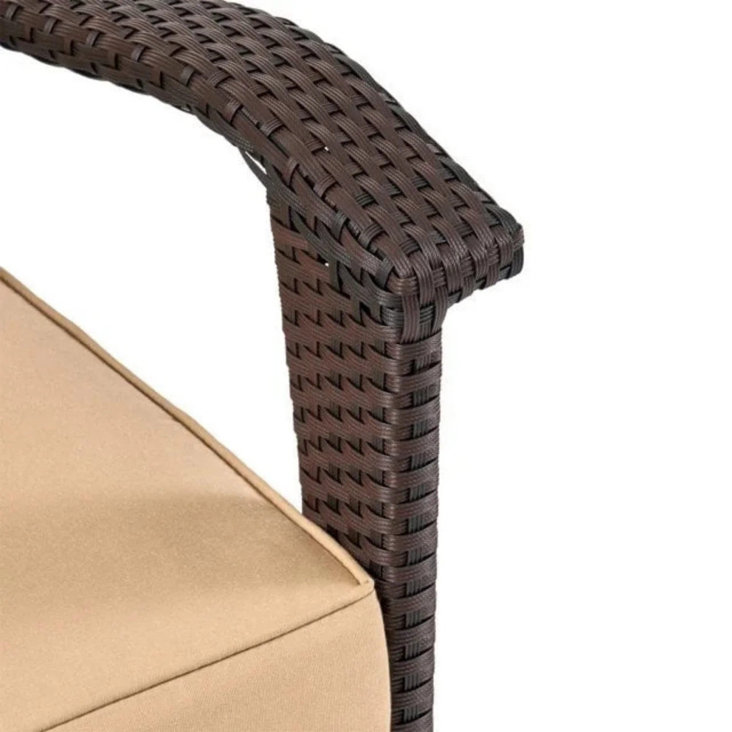 Dark Brown 8 Seater Outdoor Wicker Conversation Set - Image 9