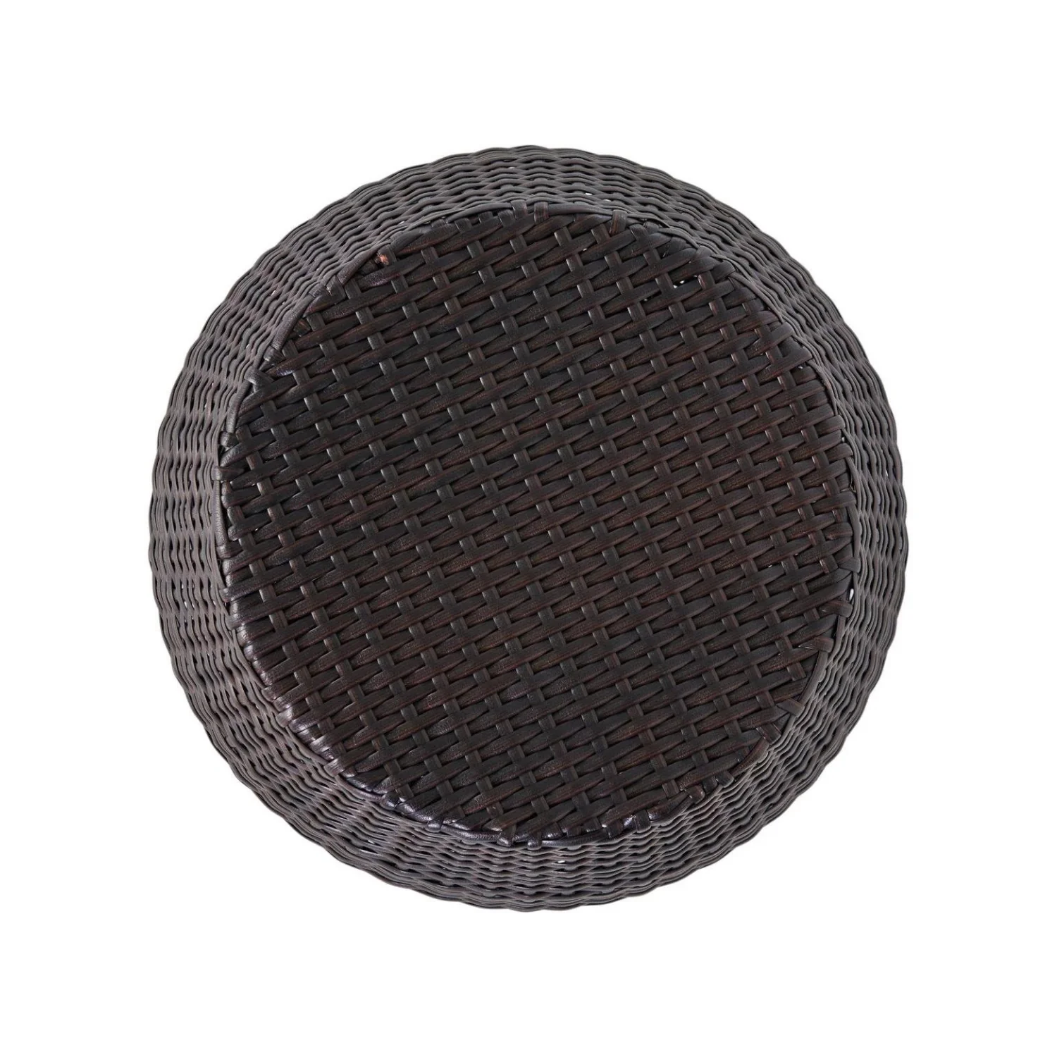 Dark Brown Rattan Damru Accent Table for Patio - Image 7