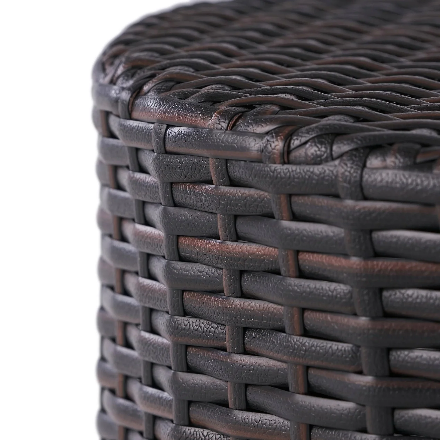 Dark Brown Wicker Garden Bistro End Table - Image 3