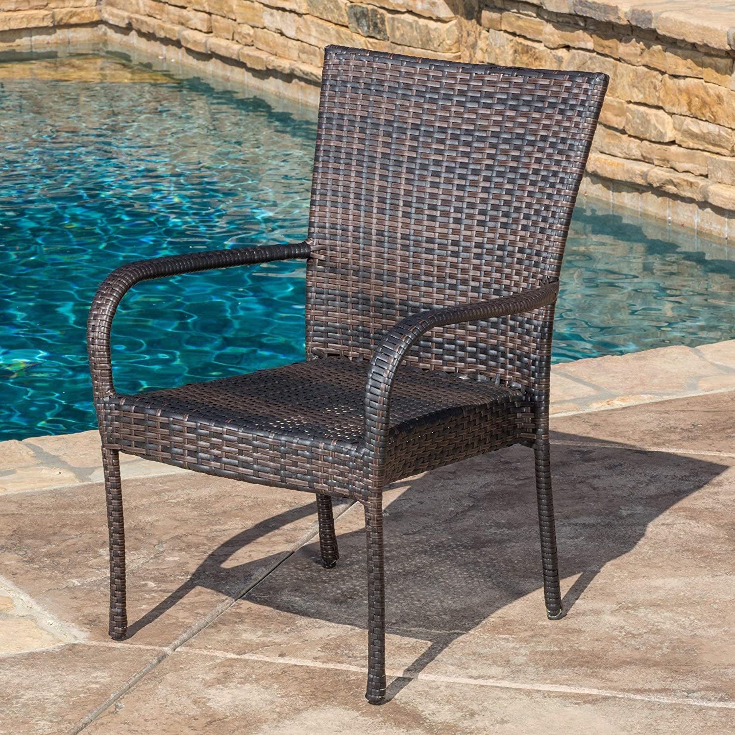 Outdoor All-Weather Resistant Rattan Wicker 5-Piece Dining Set (Dark Brown) - Image 10