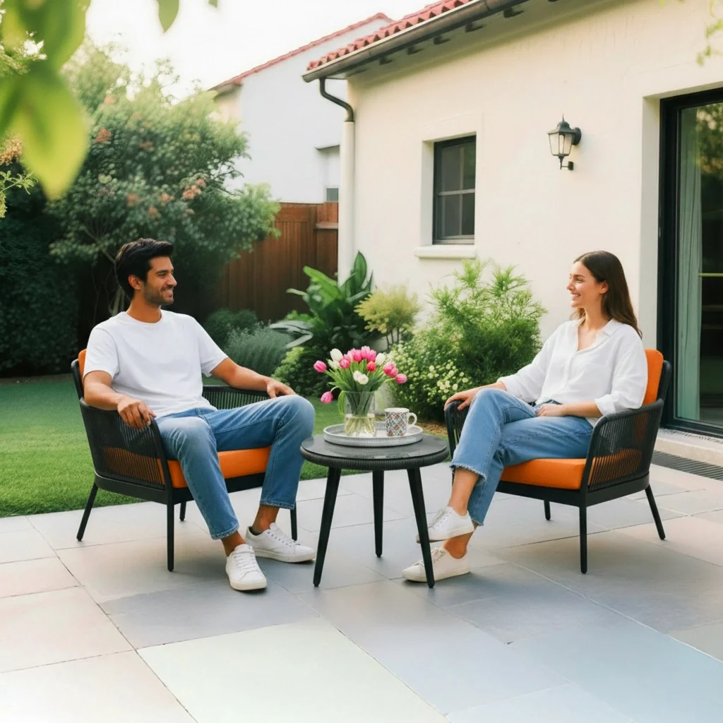 Outdoor 3 Piece All-Weather Rope Patio Set - Image 7