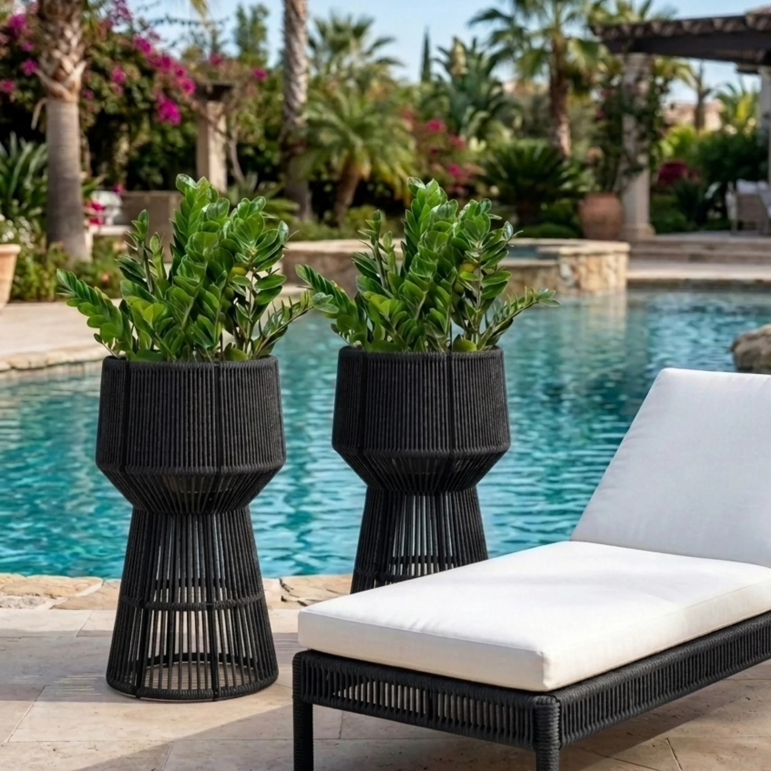 Devoko Outdoor Rope Planter Stand Set (Black) - Image 7