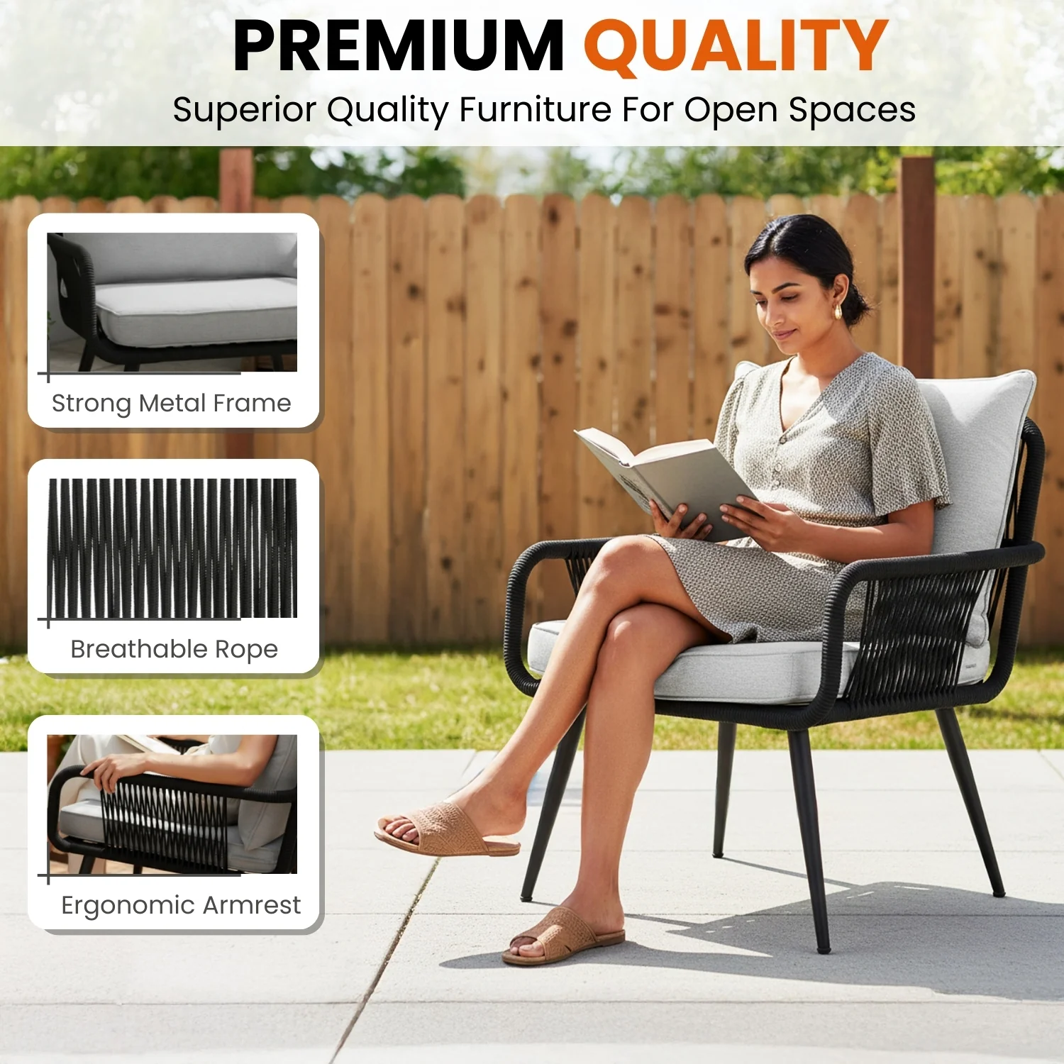3-Piece Rope Patio Set - Perfect for Outdoor Entertaining - Image 4
