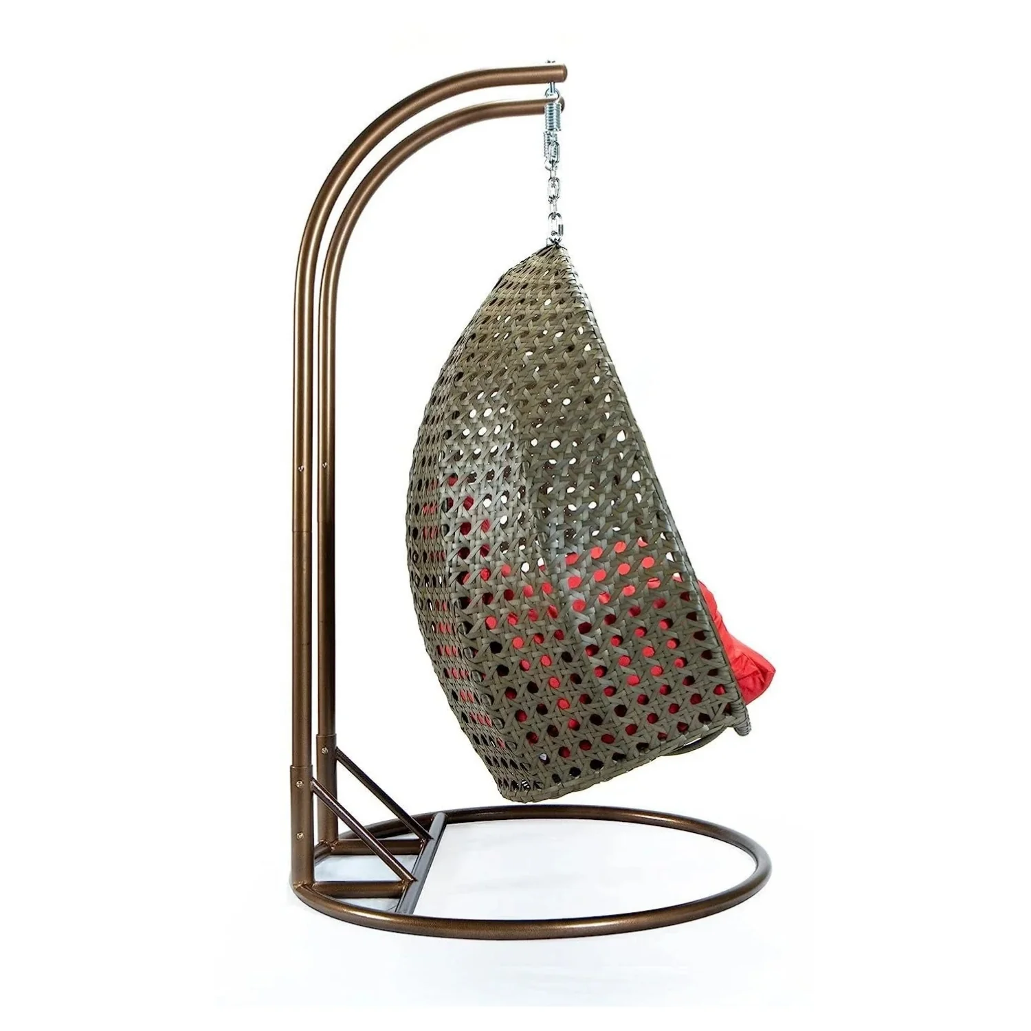 Double Seater Hanging Swing Chair (Dark Brown/Red) - Image 7