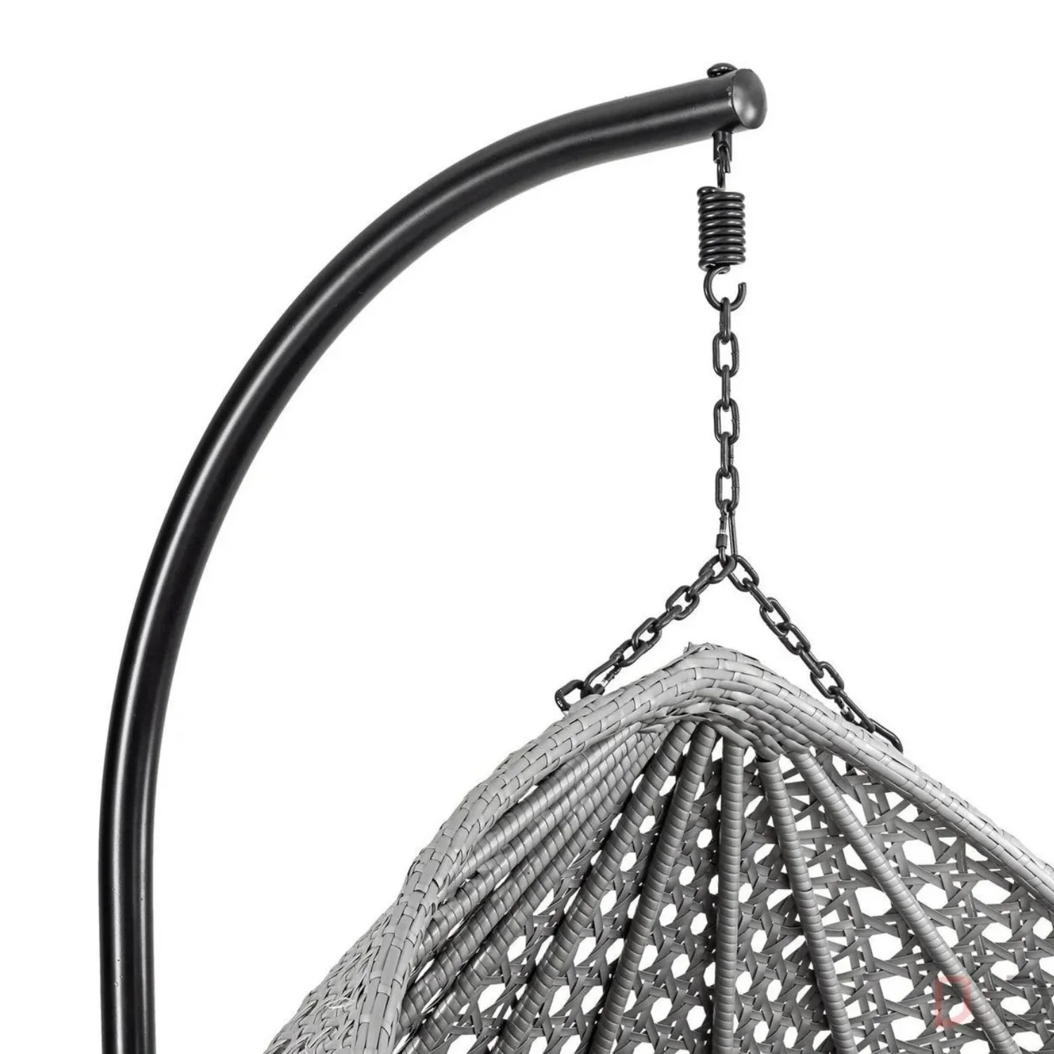 Double Seater Rattan & Wicker Swing (Grey) - Image 3