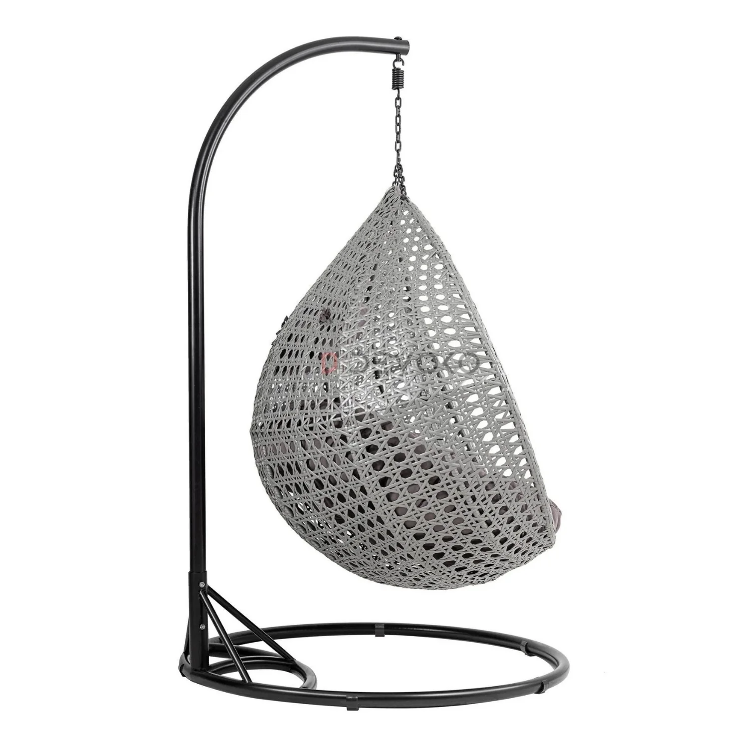 Double Seater Rattan & Wicker Swing (Grey) - Image 8