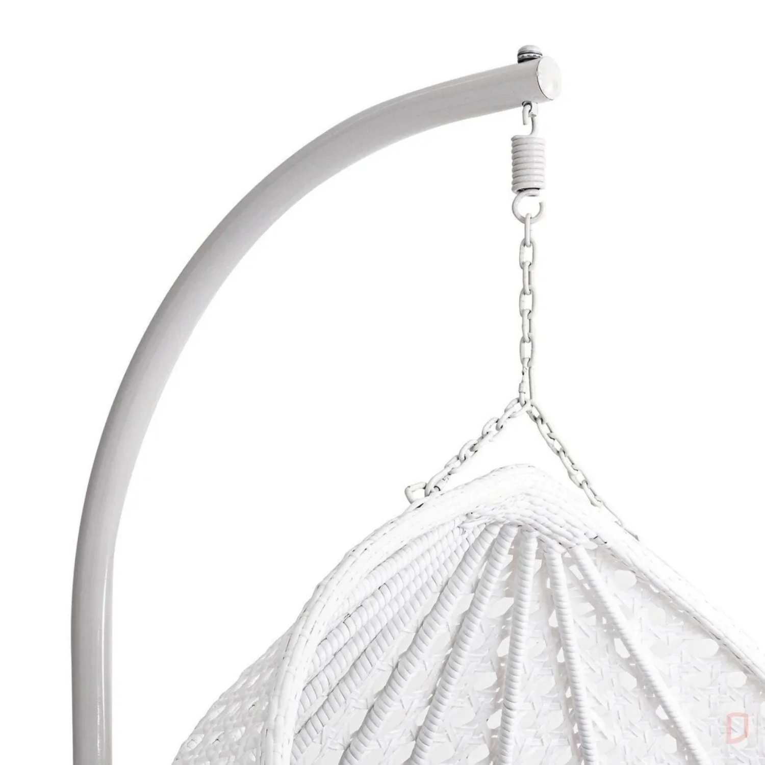 Double Seater Rattan & Wicker Swing (White & Grey) - Image 3