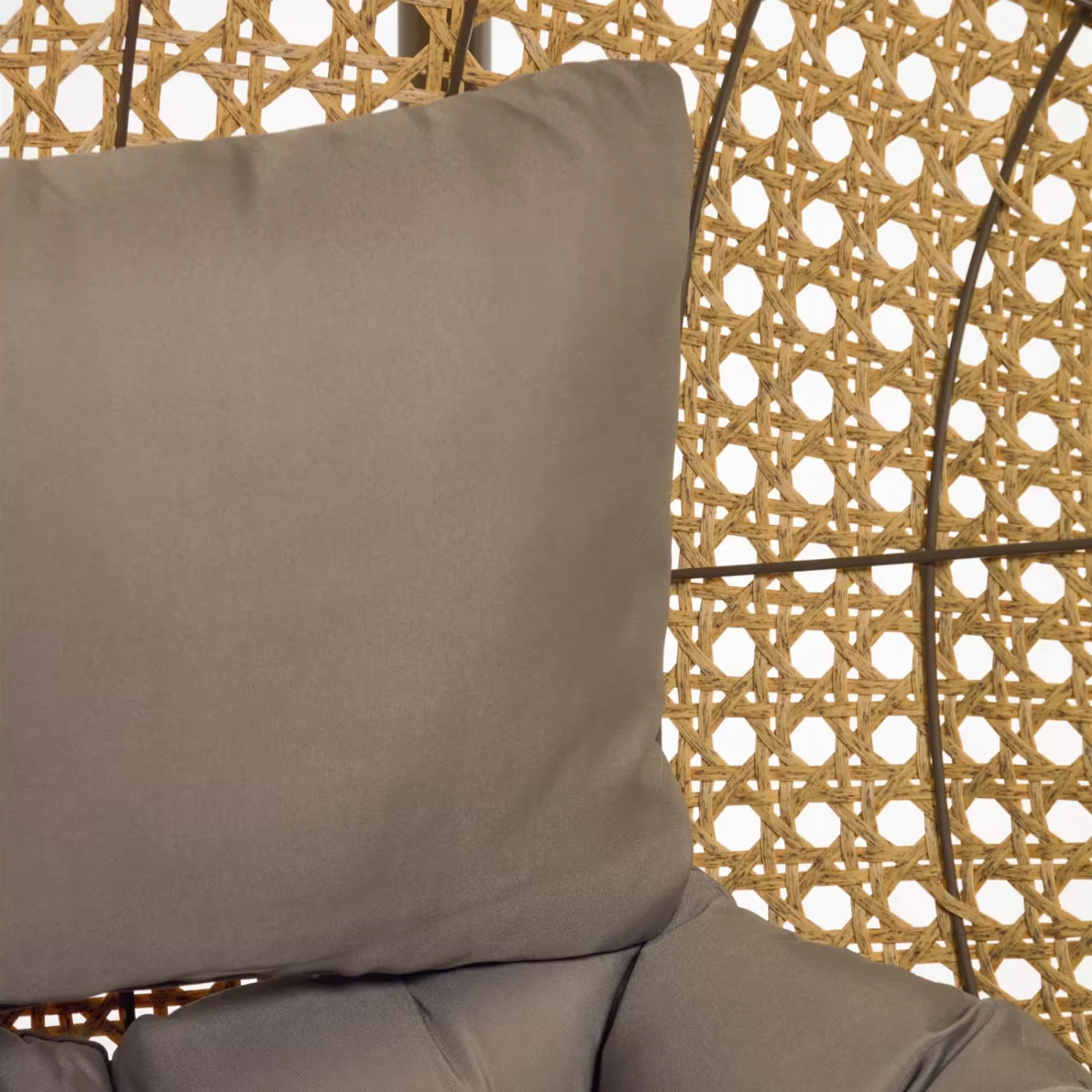 Hanging Egg Swing Chair (Beige and Dark Grey) - Image 4