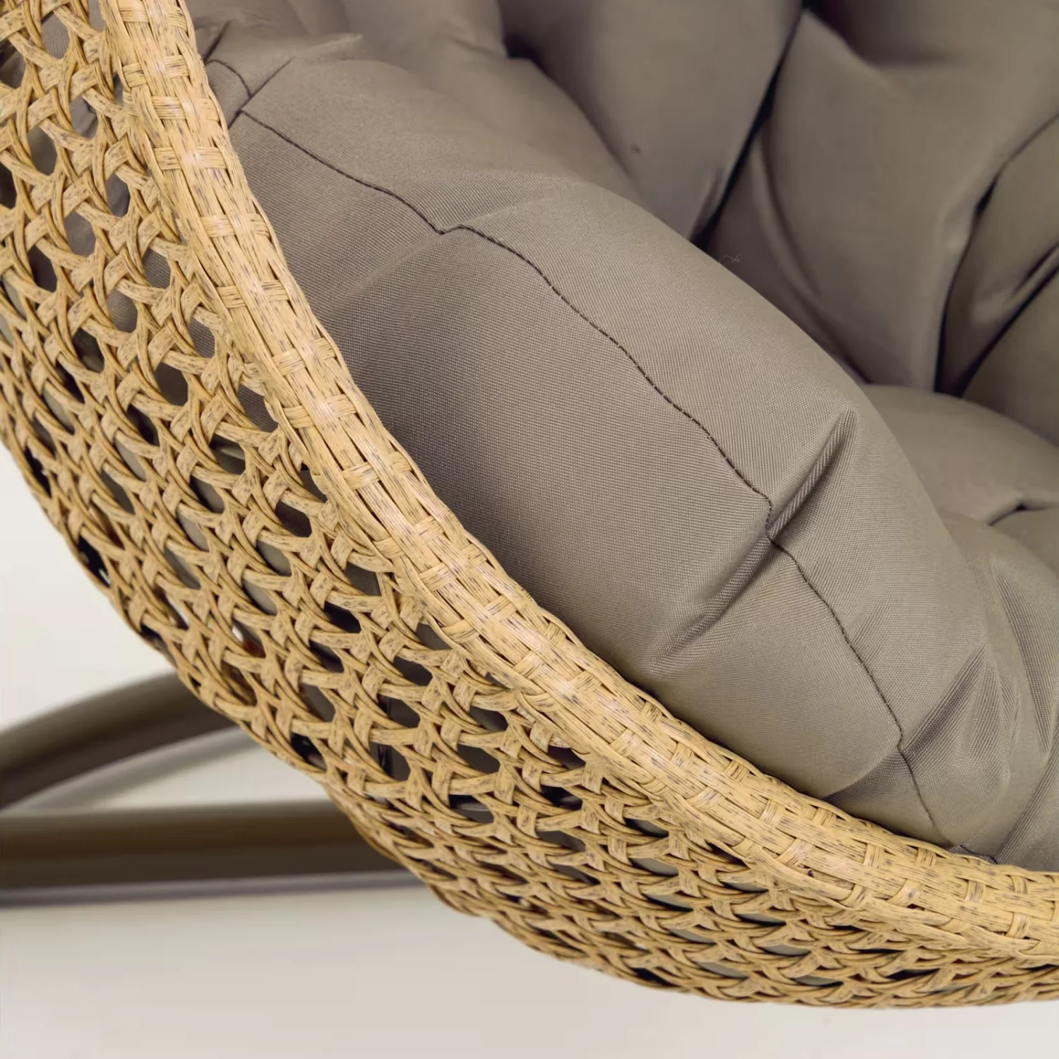 Hanging Egg Swing Chair (Beige and Dark Grey) - Image 7