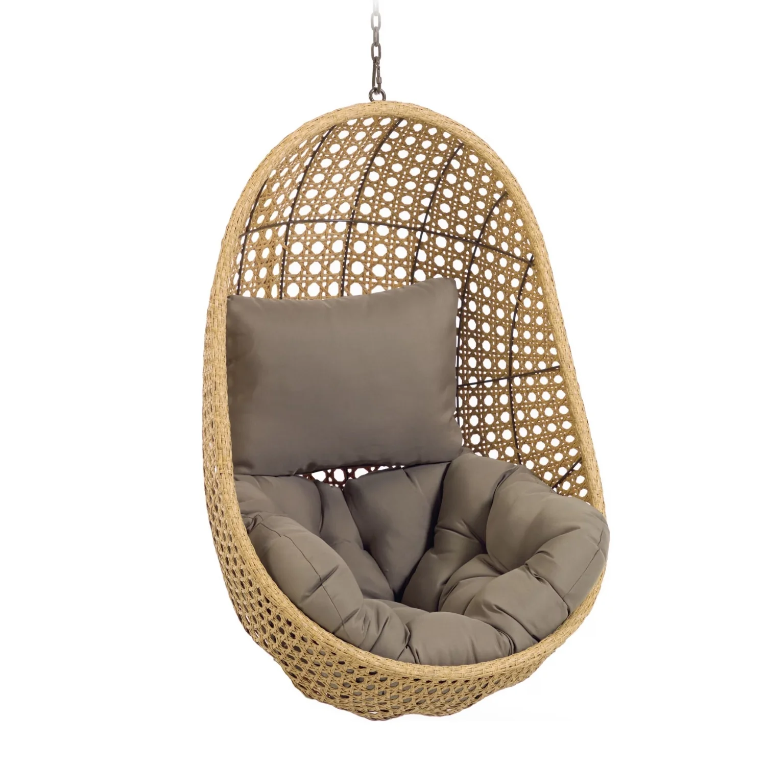 Hanging Egg Swing Chair (Beige and Dark Grey) - Image 9