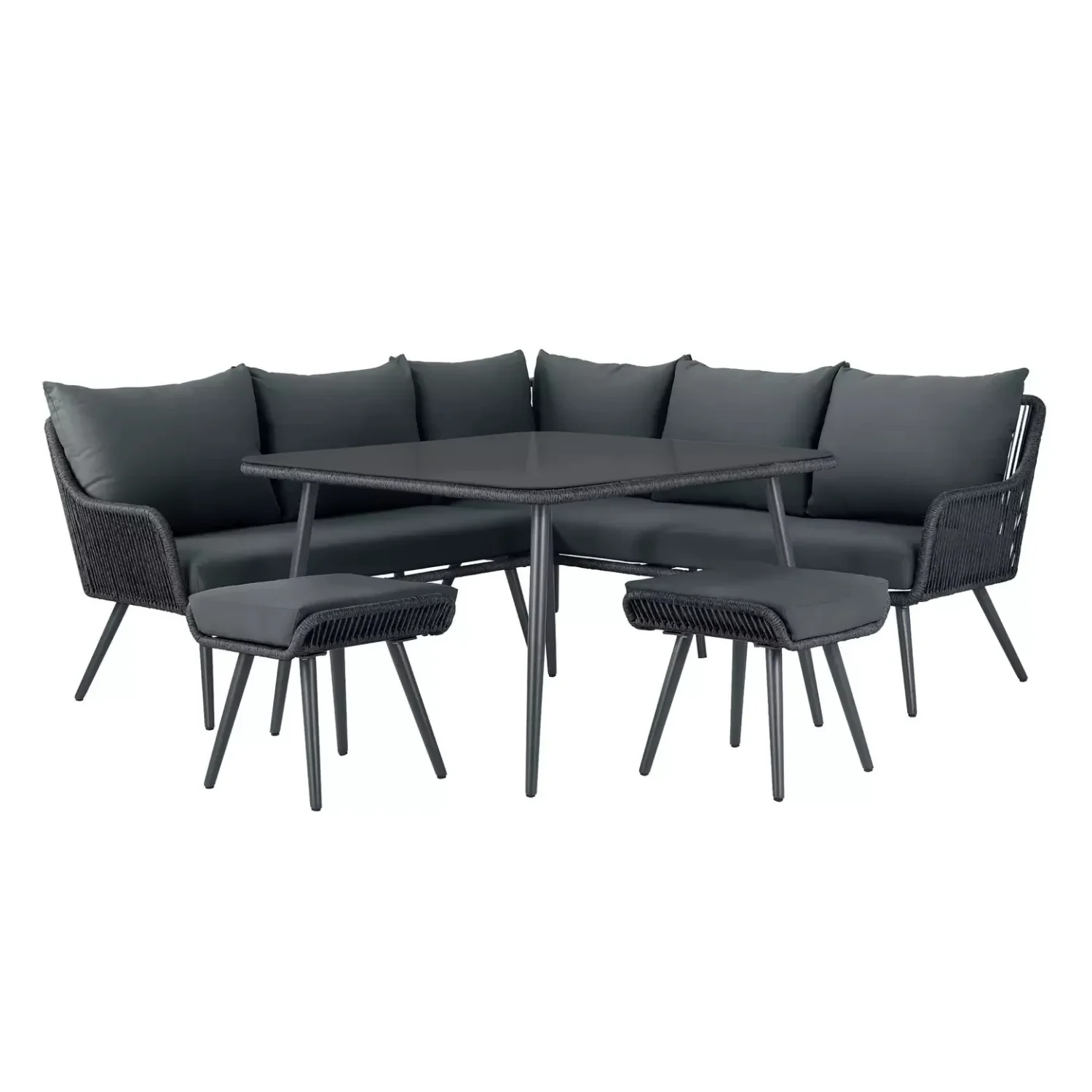 L-Shape Outdoor Rope Sofa Set - Image 11