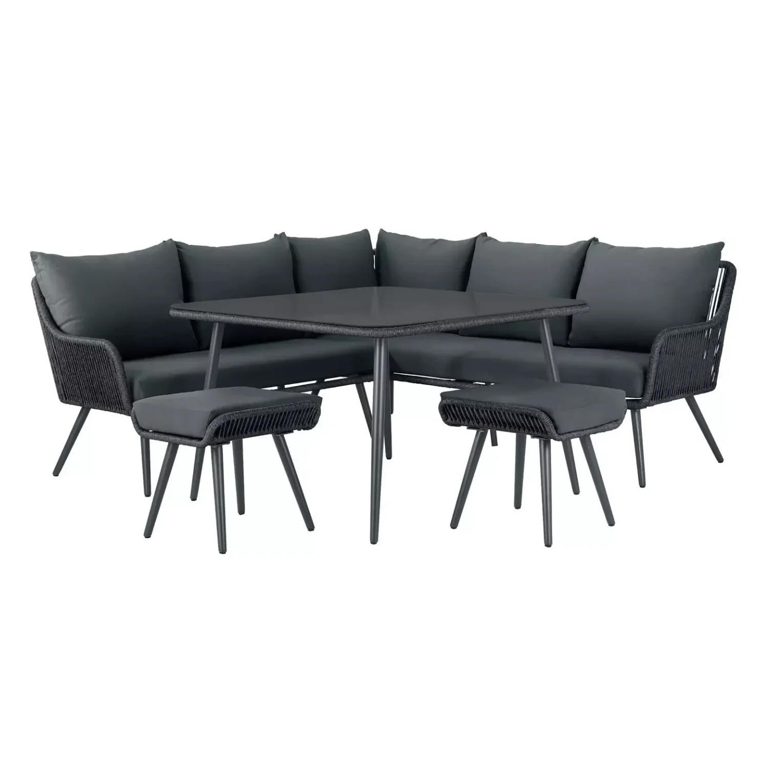 L-Shape Outdoor Rope Sofa Set - Image 3