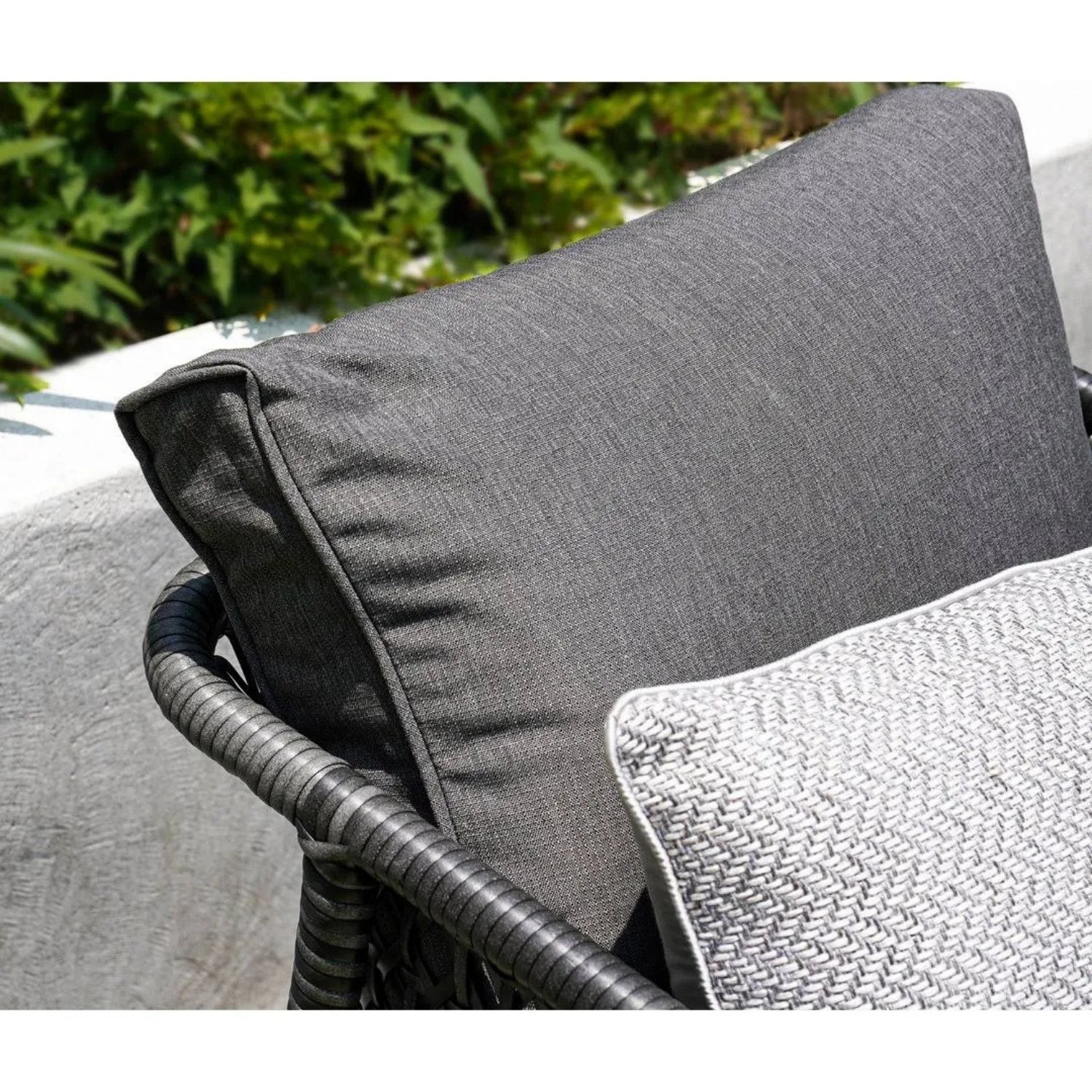 L-Shaped Patio Conversation Sofa Set with Thick Cushions & Side Table (Grey) - Image 11