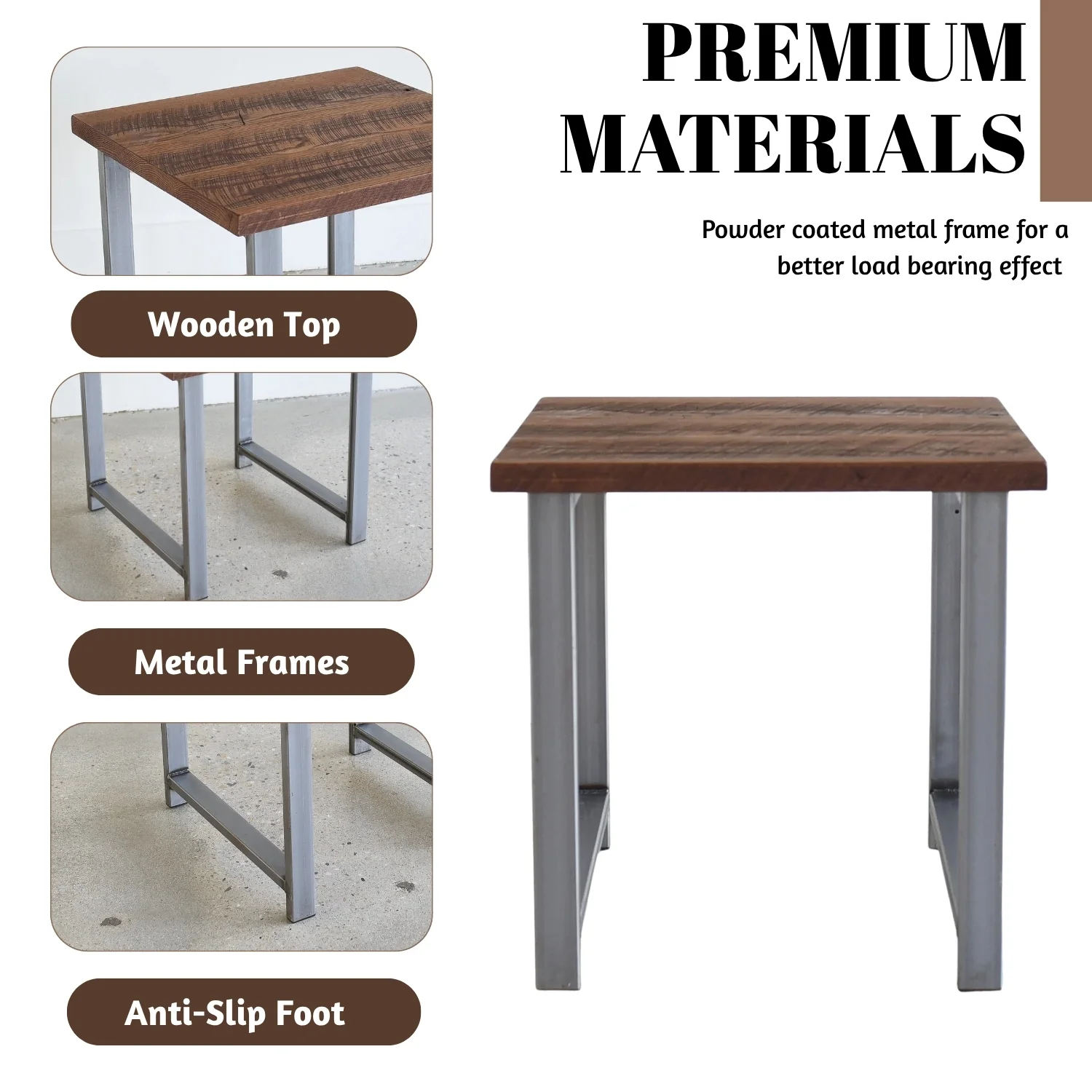 Modern Sheesham Wood Top End Table - Image 5