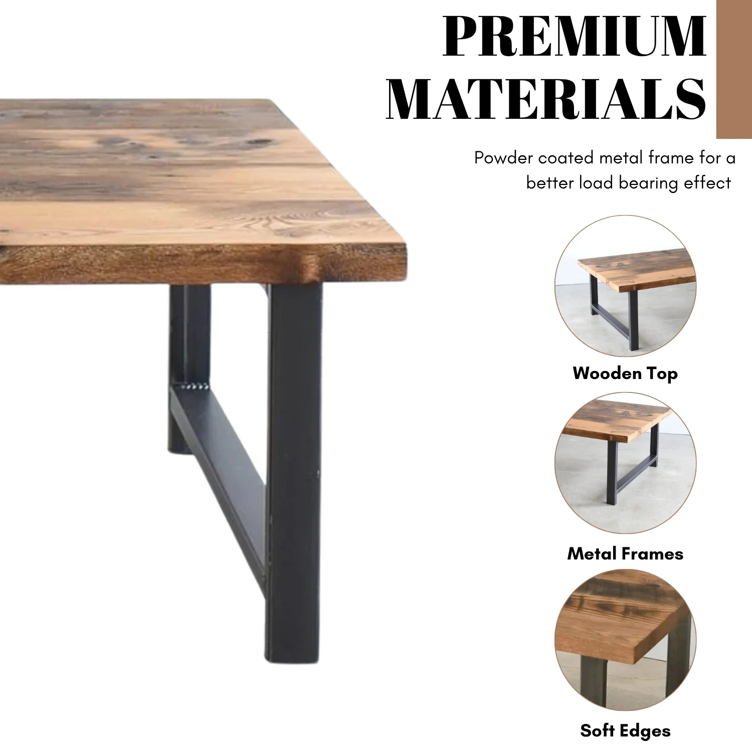 Natural Wooden Top Coffee Table - Image 5