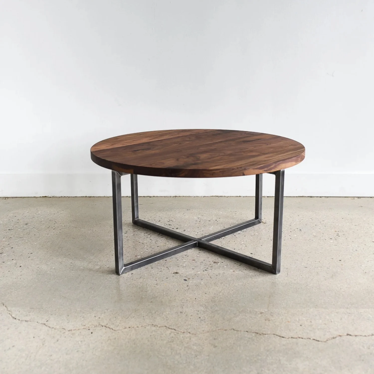 Sheesham Wood Top Round Coffee Table - Image 3