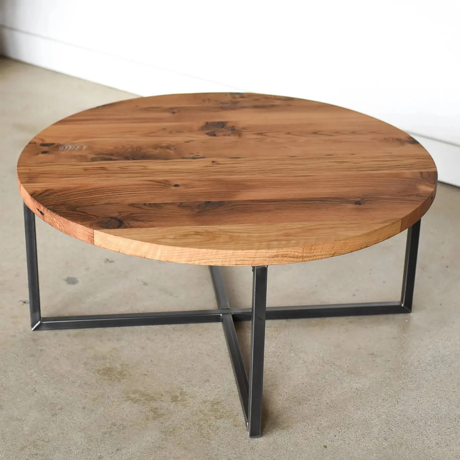Sheesham Wood Top Round Coffee Table - Image 7