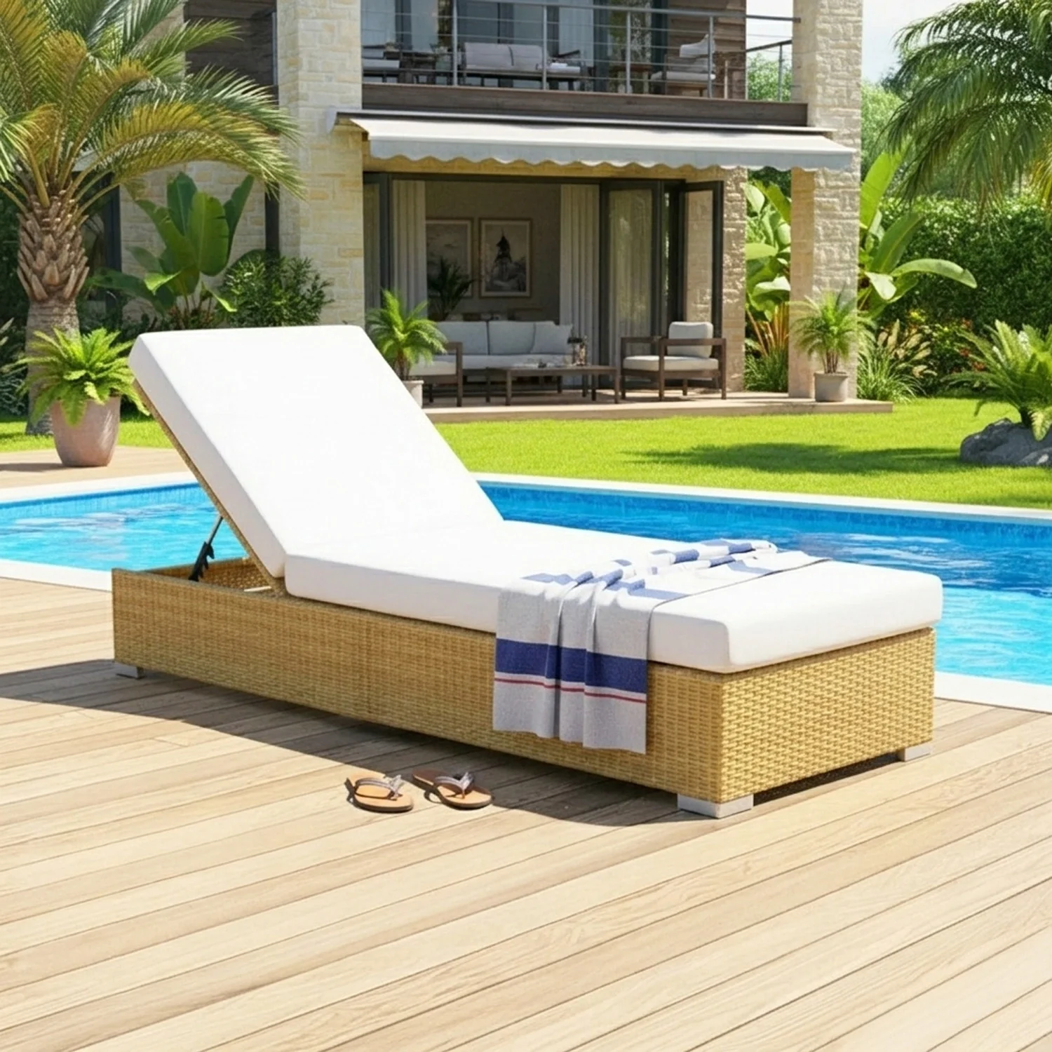 Outdoor 2-Piece Chaise Lounge Chair with Adjustable Settings and Cushions - Image 8