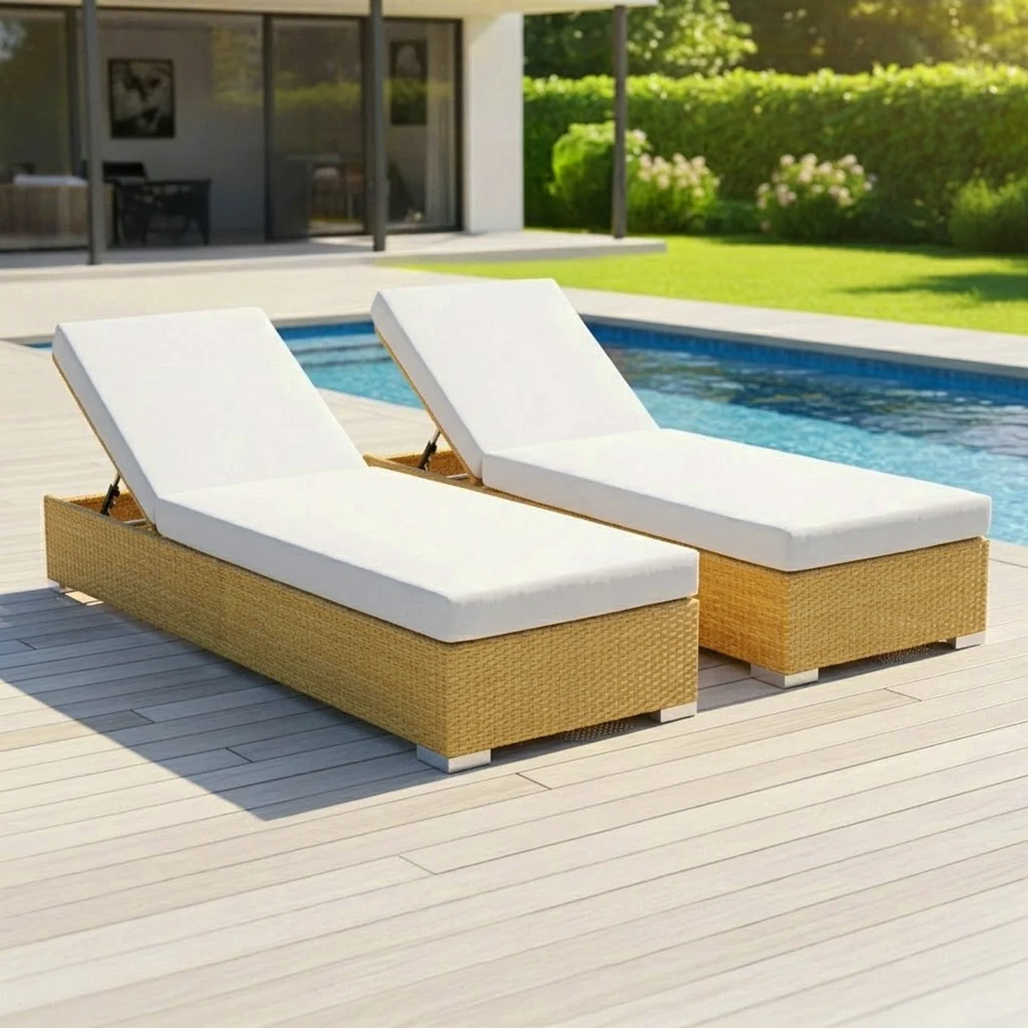 Outdoor 2-Piece Chaise Lounge Chair with Adjustable Settings and Cushions - Image 9