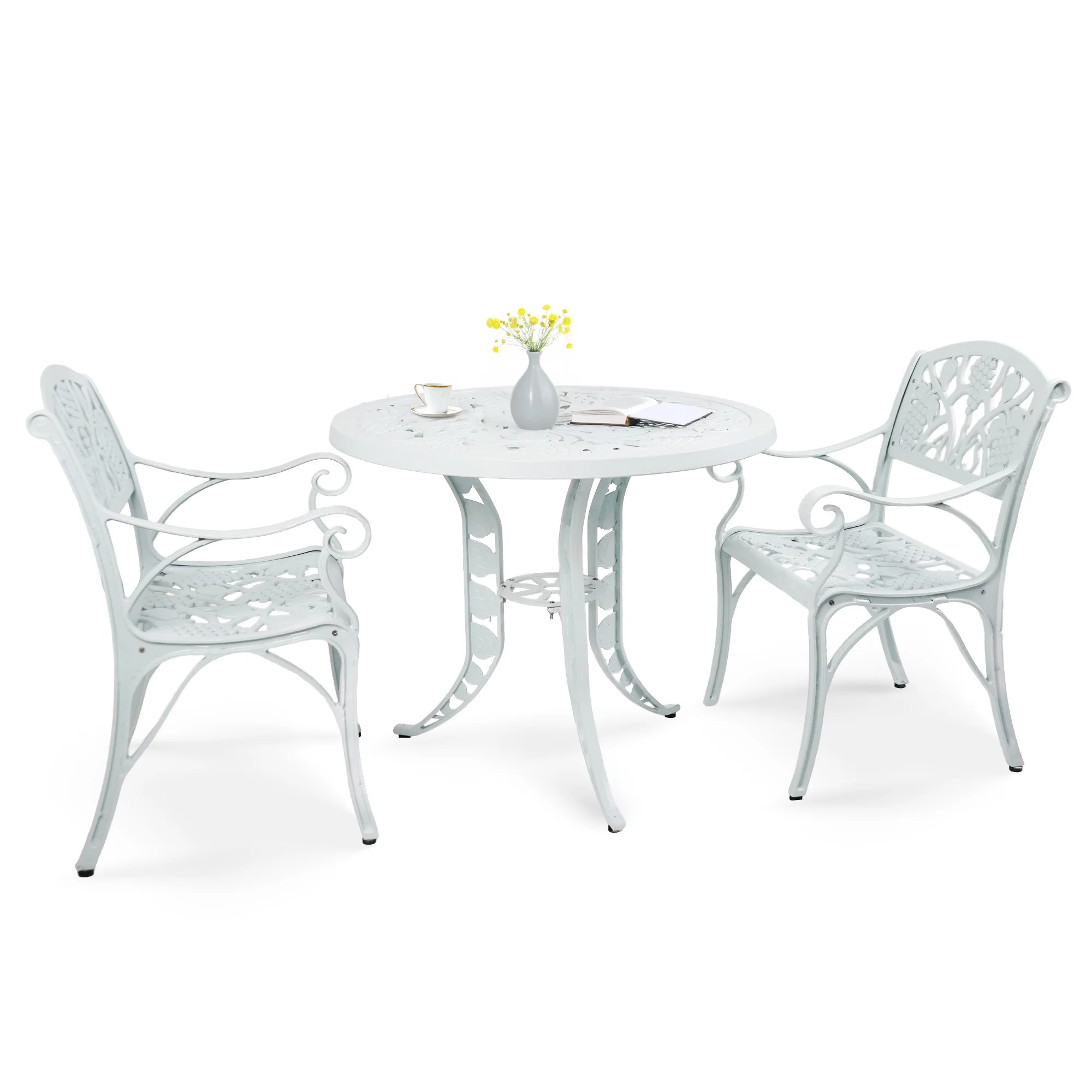 Outdoor 3-Piece Cast Aluminum Patio Bistro Set - Image 5