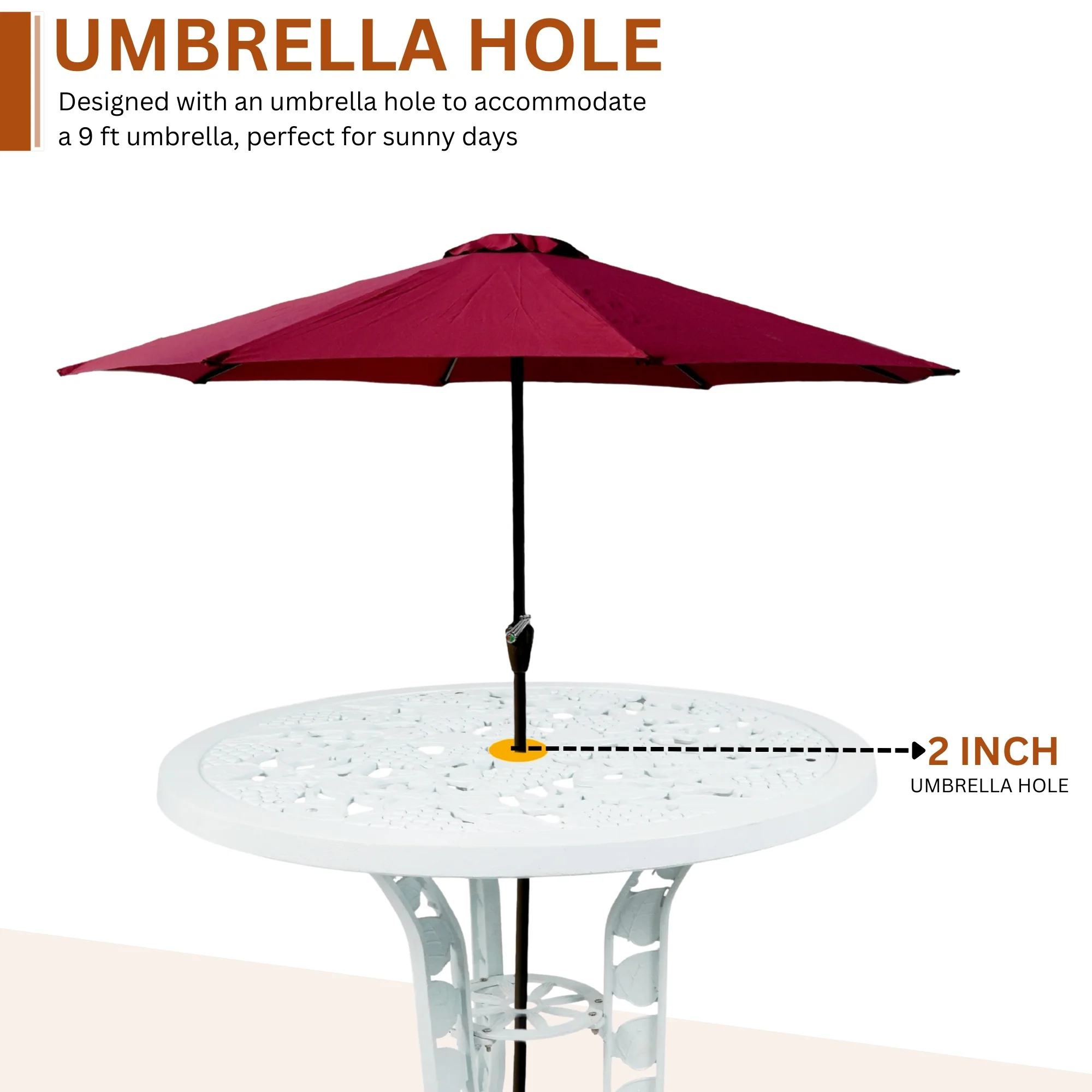 Outdoor 3-Piece Cast Aluminum Patio Bistro Set - Image 9