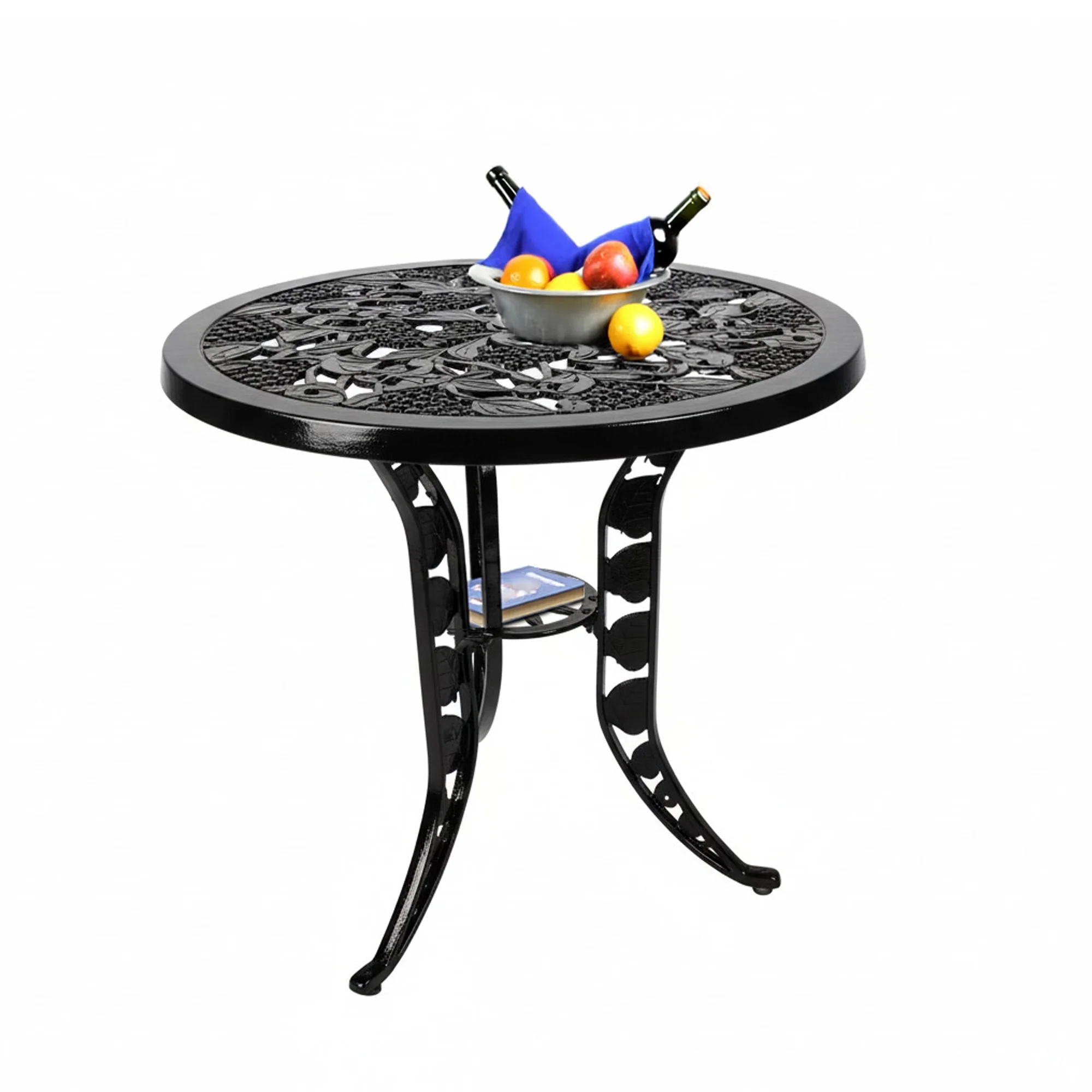 Outdoor 4-Piece Cast Aluminum Patio Bistro Set (Black) - Image 11